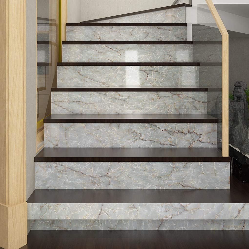 Livelynine Waterproof Marble Contact Paper - Peel and Stick Countertop Cover, Self-Adhesive Vinyl Wrap for Kitchen Countertops, Tables & Desks (15.8