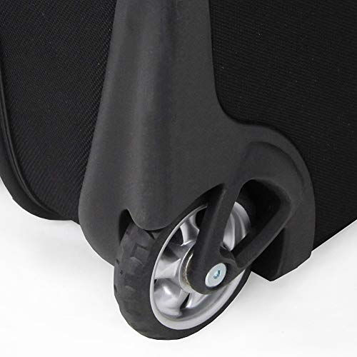 32 Inch Rolling Drop Bottom Duffel Bag - Large Travel Duffel with Wheels & Expandable Bottom for Gym, Sports, Camping (Black)