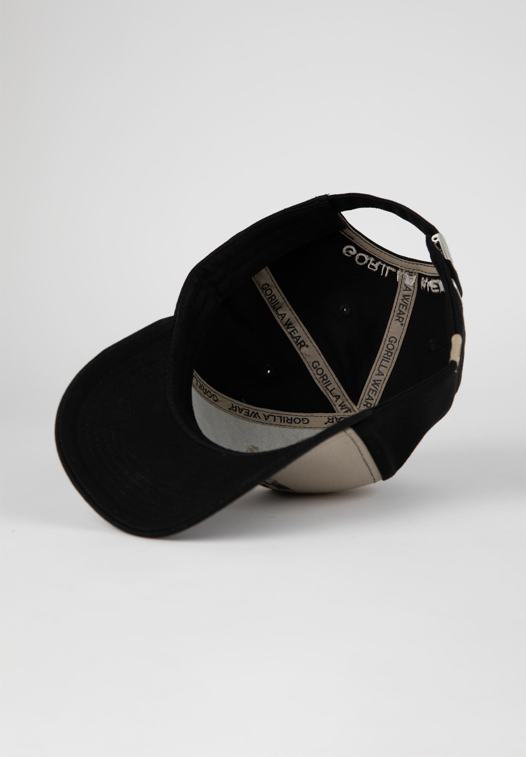 Buckley Cap for Men & Women - Black & Beige Adjustable Baseball Hat - Stylish Outdoor Sun Protection for Hiking, Running, and Casual Wear