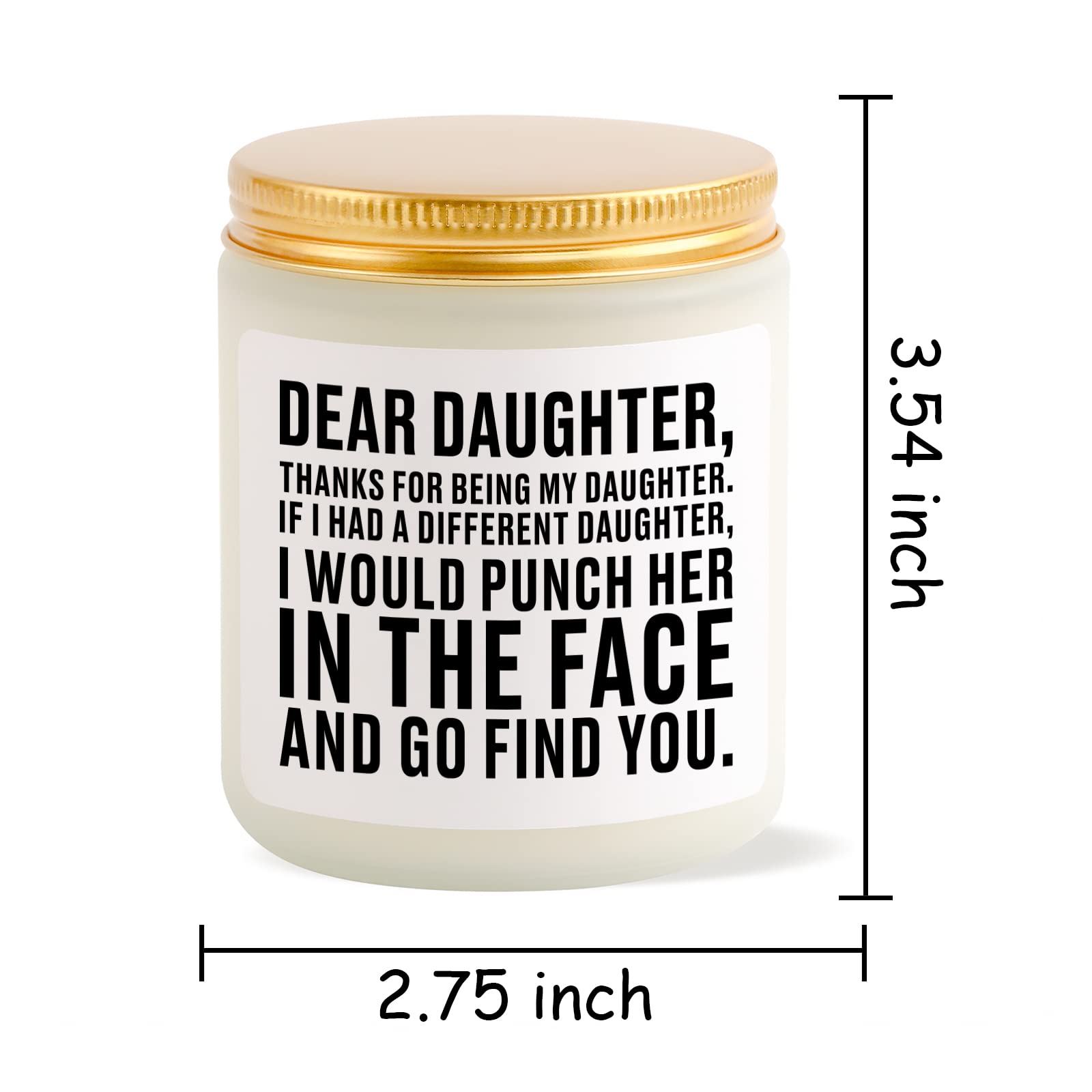 Lavender Scented Candle - Thoughtful Birthday & Graduation Gift for Daughter from Mom & Dad | Funny Christmas & Valentine's Present | Relaxing Aromatherapy for Bedroom & Home Decor