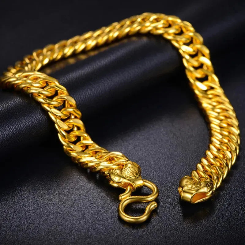24K Pure Gold Bracelet for Men - 999 Solid Real Gold Bangle, Classic & Trendy Fine Jewelry, Luxury Gift for Him - Perfect for Weddings, Anniversaries, and Special Occasions