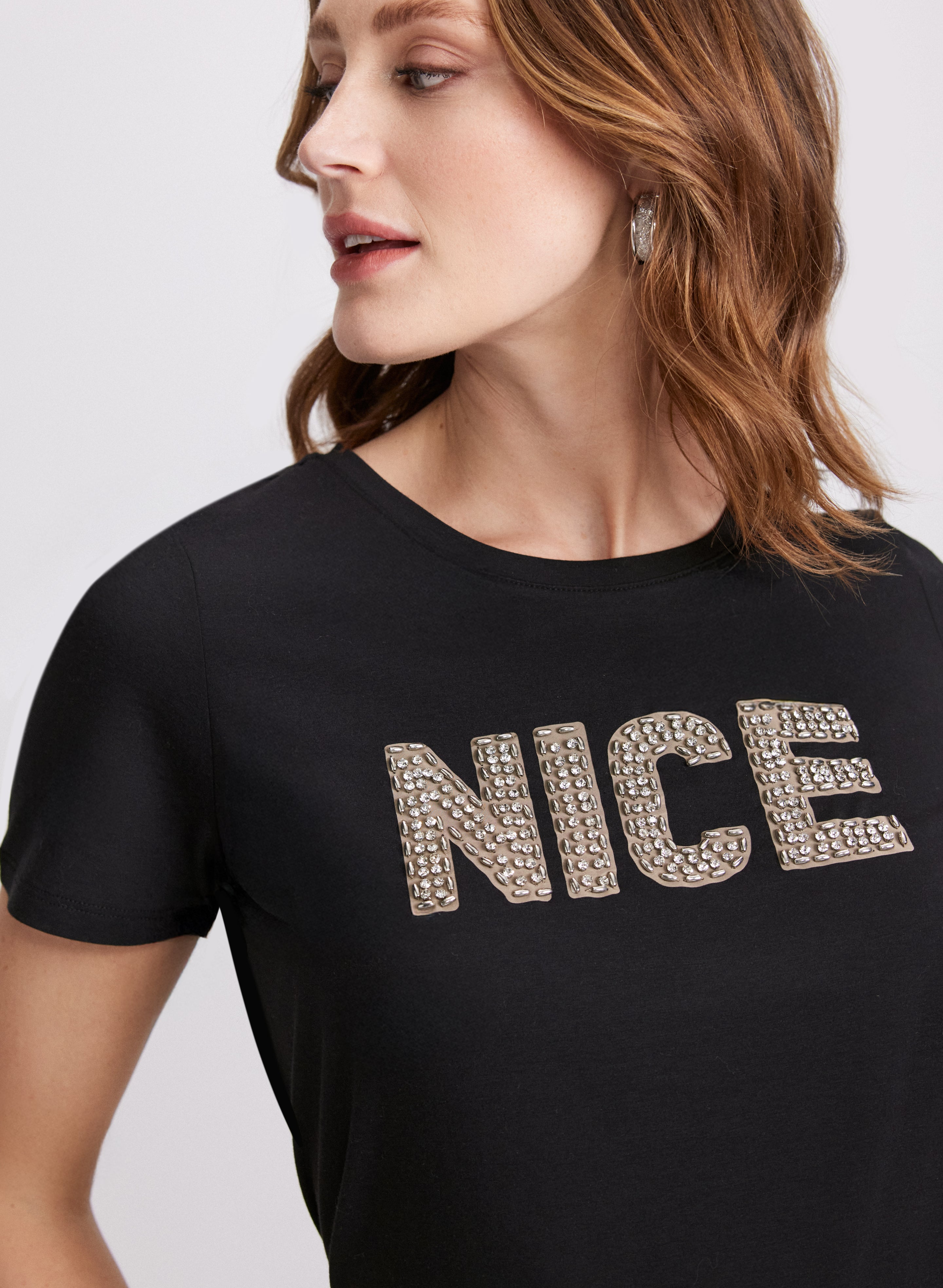 Stylish 'Nice' Logo Graphic T-Shirt for Men & Women - Casual Comfort Fit Cotton Tee for Everyday Wear, Outings, and Gifts