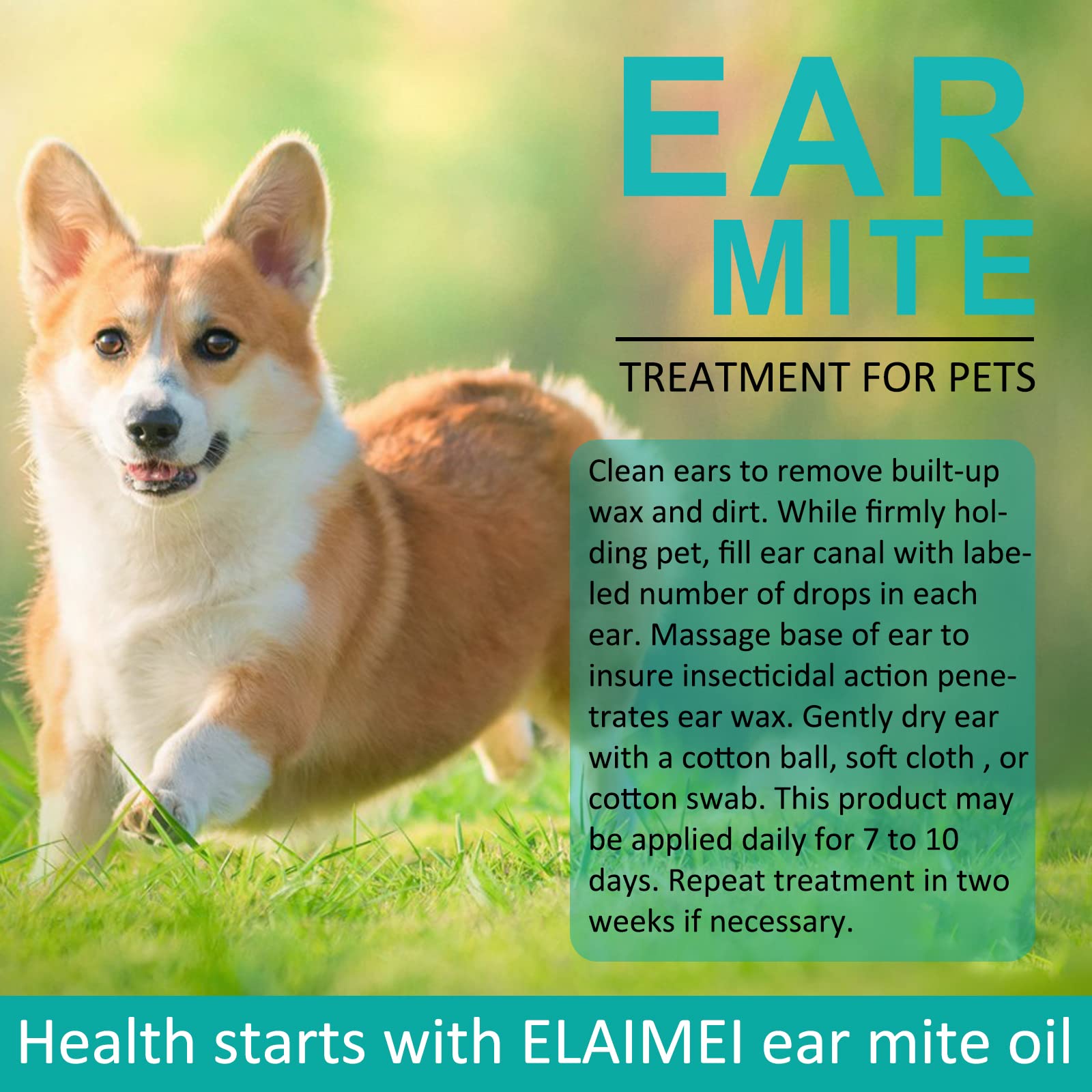 Limvoo Dog & Cat Ear Cleaner - Ear Mites Treatment Drops for Pets, Gentle Ear Wash Solution for Dogs & Cats - Prevent & Treat Ear Infections, Itching & Odor - Perfect for Regular Pet Grooming & Veterinary Care