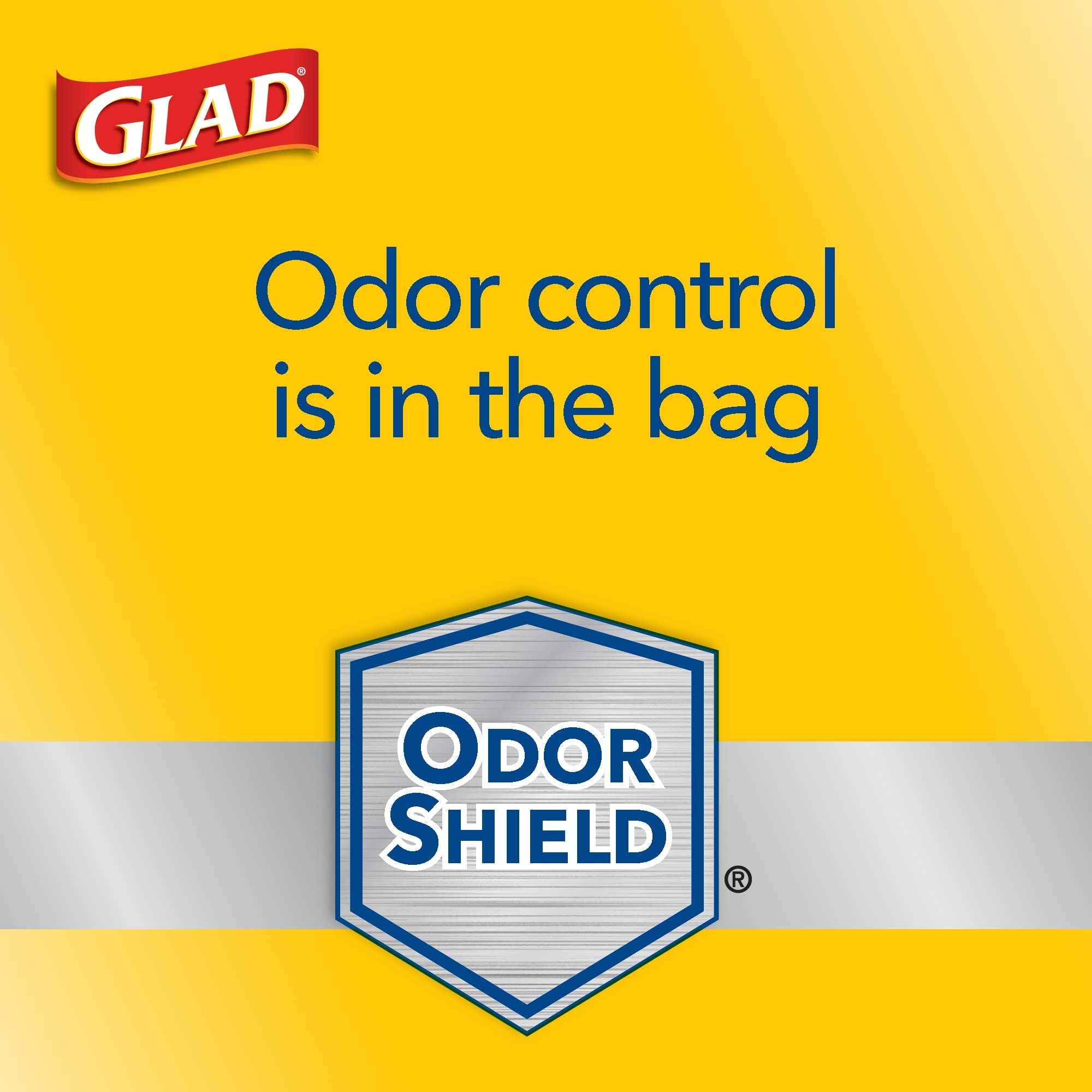 Glad ForceFlex Tall Kitchen Drawstring Trash Bags with OdorShield Technology - 13 Gallon Capacity (23.74
