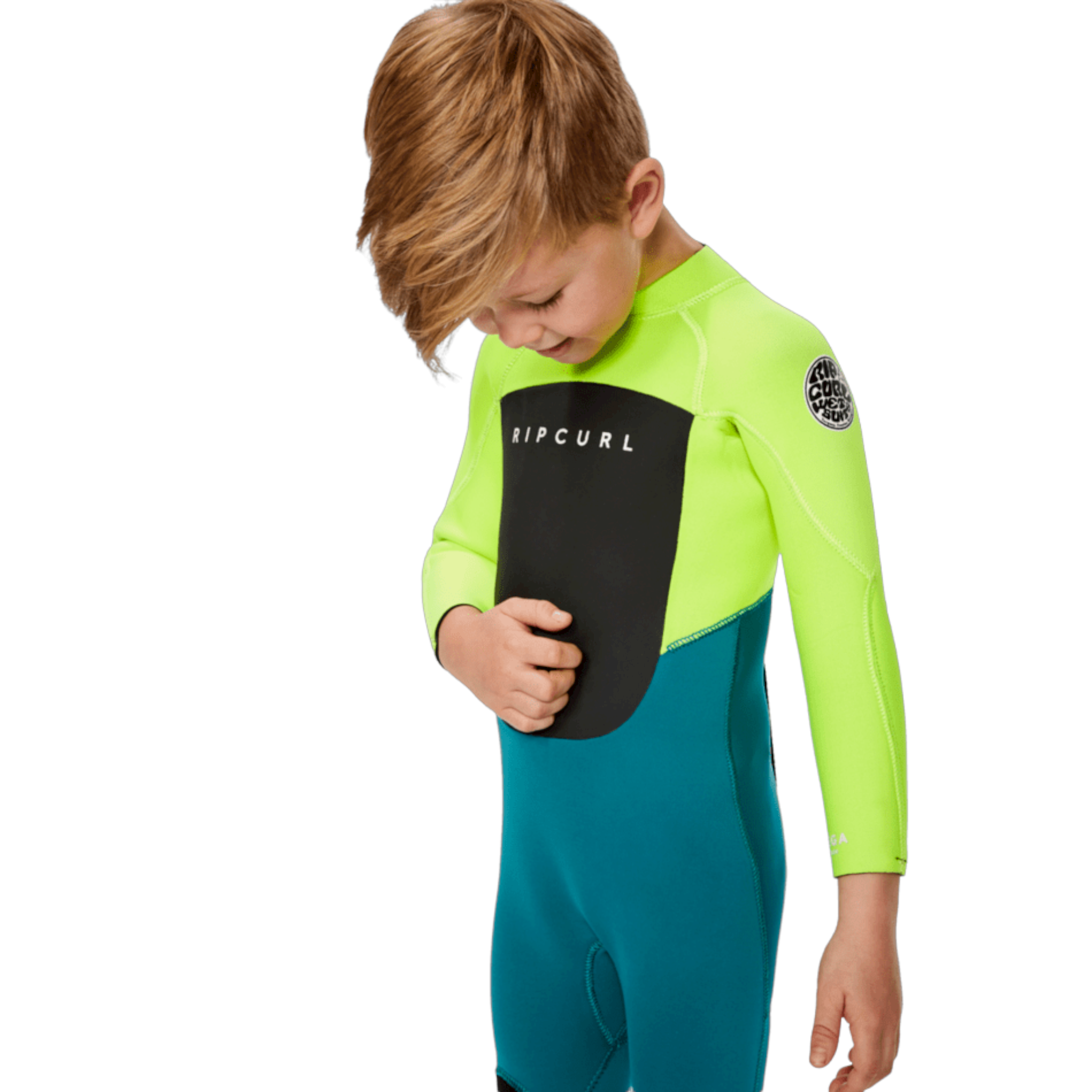 Rip Curl GROMS OMEGA 3/2 Back Zip Full Wetsuit for Men - Warm & Flexible Neoprene Surfing Suit for Cold Water - Perfect for Surfing, Diving & Water Sports