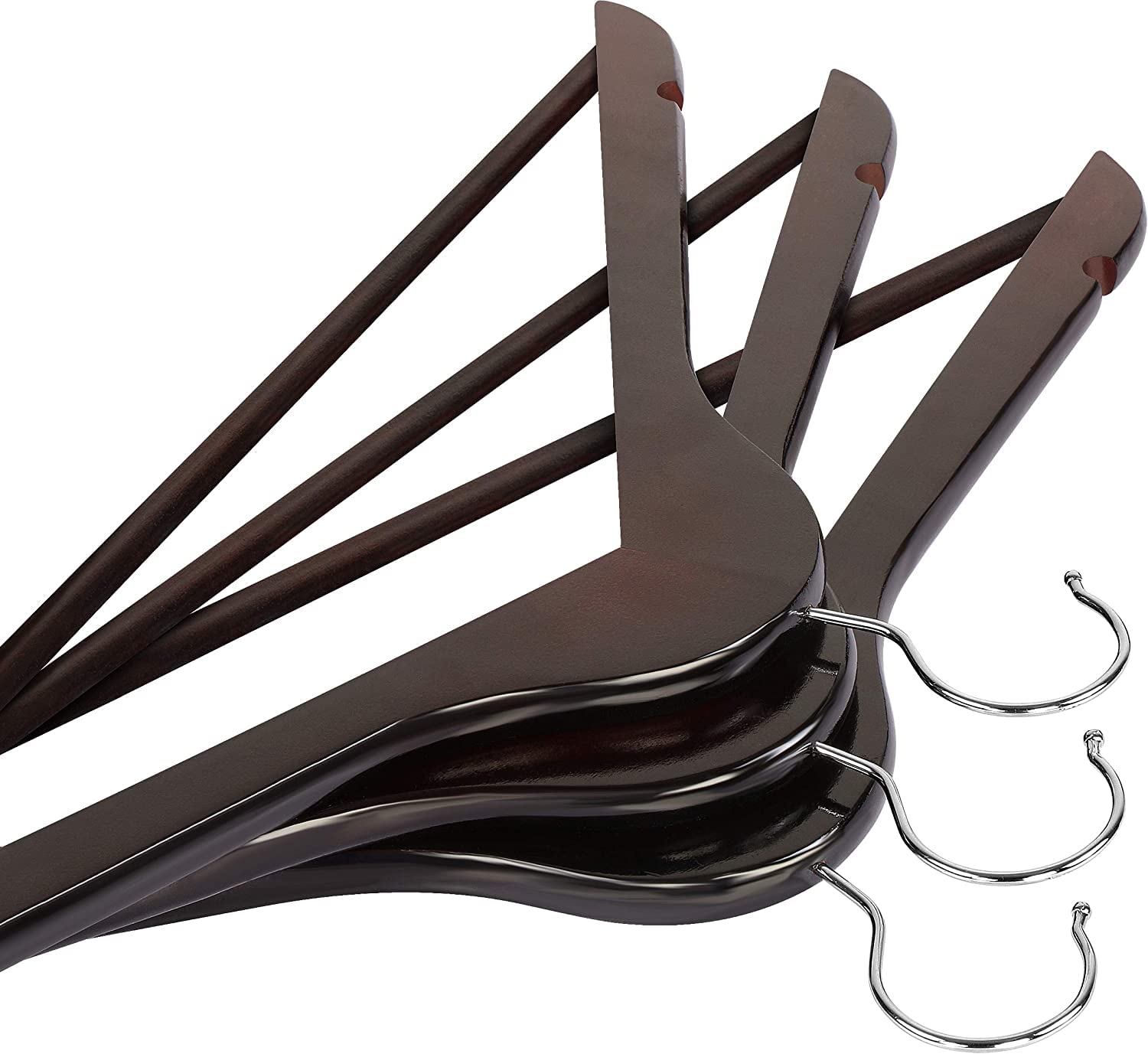 Utopia Home Premium Wooden Hangers 30 Pack - Durable Slim Coat & Suit Hangers with 360° Rotatable Hook & Shoulder Grooves (Brown) - Perfect for Closet Organization, Wardrobe Storage & Garment Protection