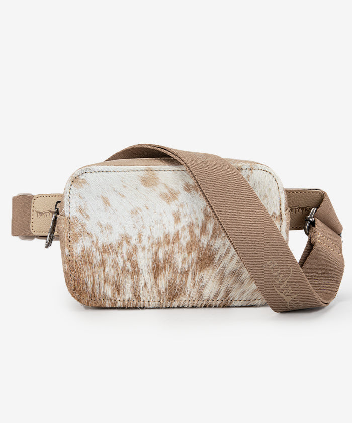 Trinity Ranch Genuine Hair-On Cowhide Fanny Pack - Stylish & Durable Waist Bag for Outdoor Adventures, Travel & Festivals