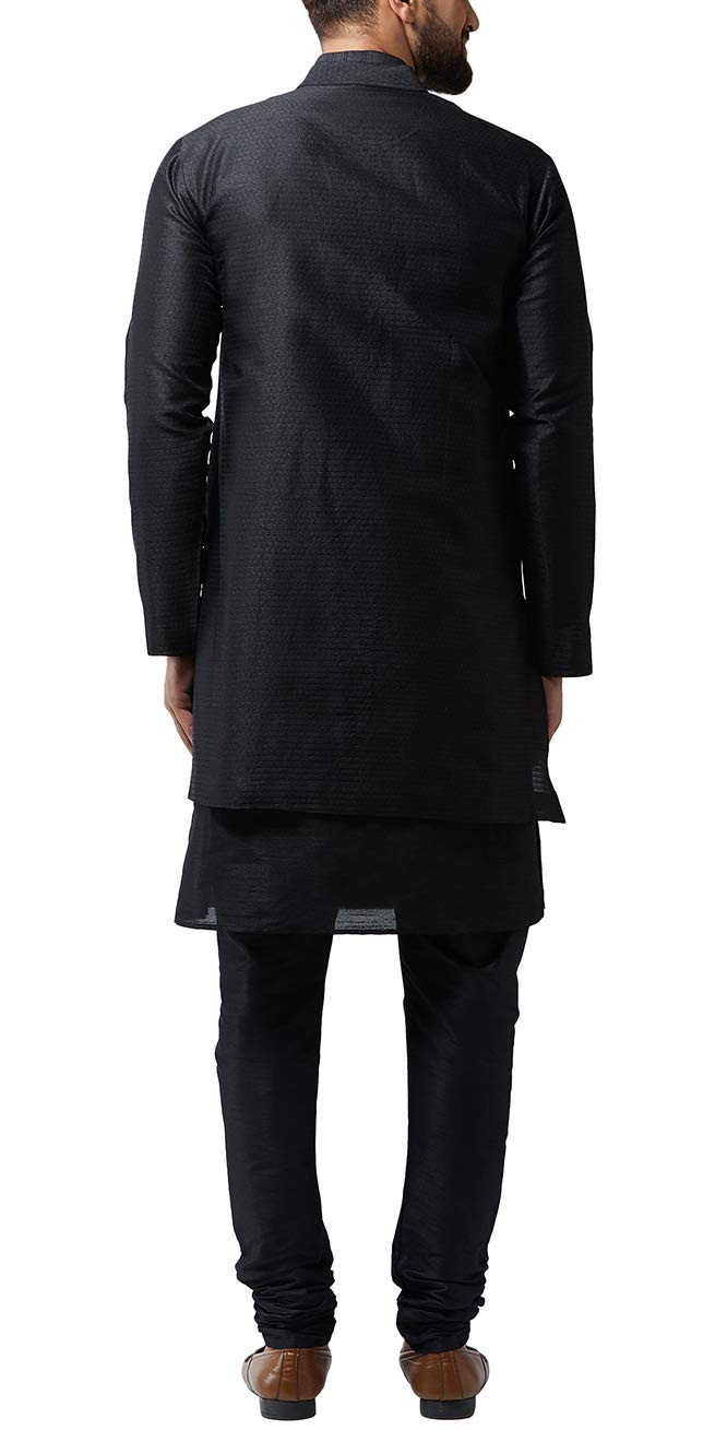 Sojanya Men's Silk Blend Kurta Churidaar Pyjama & Jacket Combo Set - Premium Traditional Indian Attire Since 1958 - Perfect for Weddings, Festivals & Cultural Events