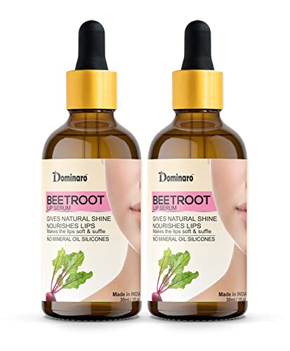 Dominaro Beetroot Pink Lip Serum Oil - Hydrating Lip Gloss for Soft, Shiny Lips - Natural Beetroot Flavor - Pack of 2 (60ml) - Perfect for Daily Moisture & Night Care