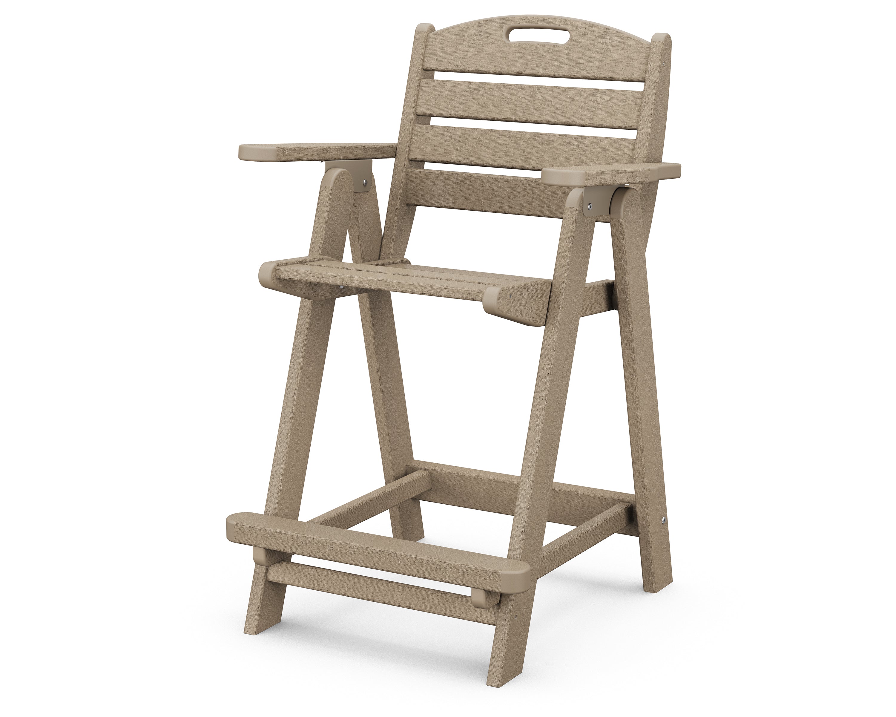 POLYWOOD Nautical Counter Height Bar Stool - Outdoor Waterproof Adirondack Chair for Patio, Deck, Poolside - Durable All-Weather Resin Material - Perfect for Beach House, Backyard, Restaurant Dining