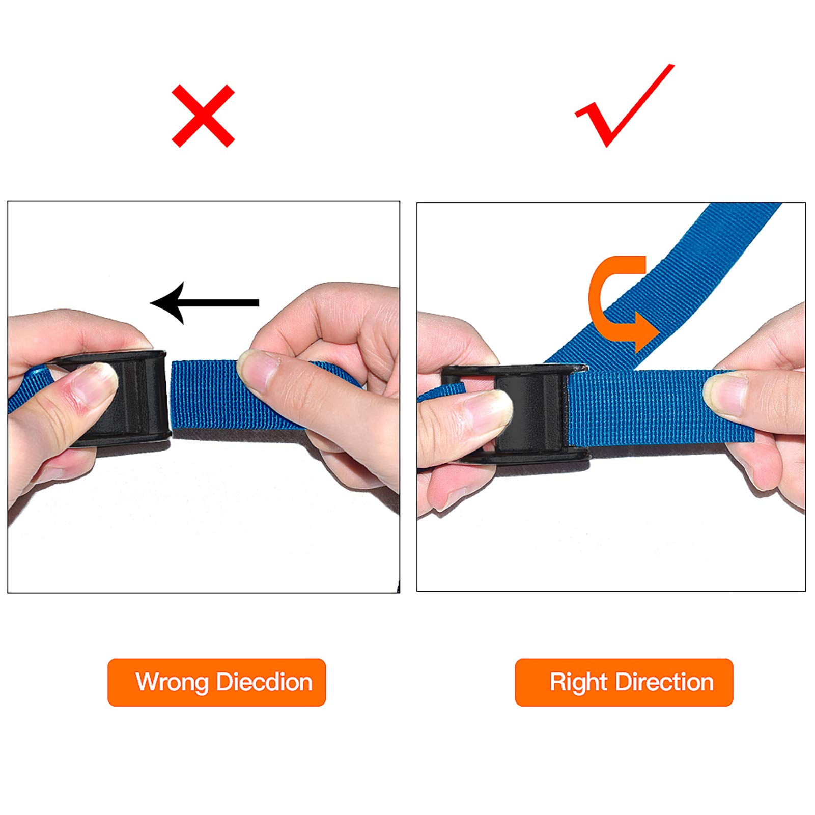 Premium Heavy Duty Ratchet Tie Down Straps - 4 Pack Adjustable Lashing Straps with Cam Buckle (6.5 Feet) for Secure Cargo Transport - Ideal for Trucks, Trailers, Motorcycles & Luggage