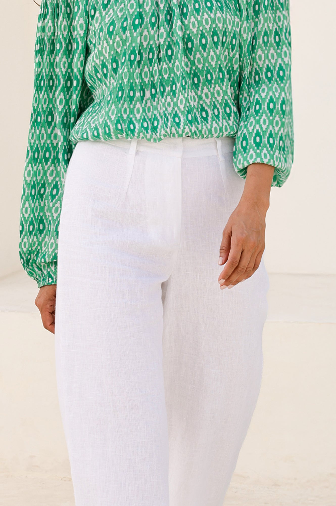Wide Leg Linen Cropped Trousers for Women | Breathable Summer Pants | White Casual Pants | Perfect for Beach, Office & Vacation Outfits