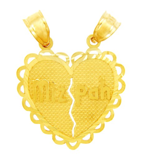 Gold Mizpah Jewish Pendant Necklace - Elegant Hebrew Charm Jewelry for Women & Men - Perfect for Bar Mitzvah, Bat Mitzvah, Wedding & Everyday Wear