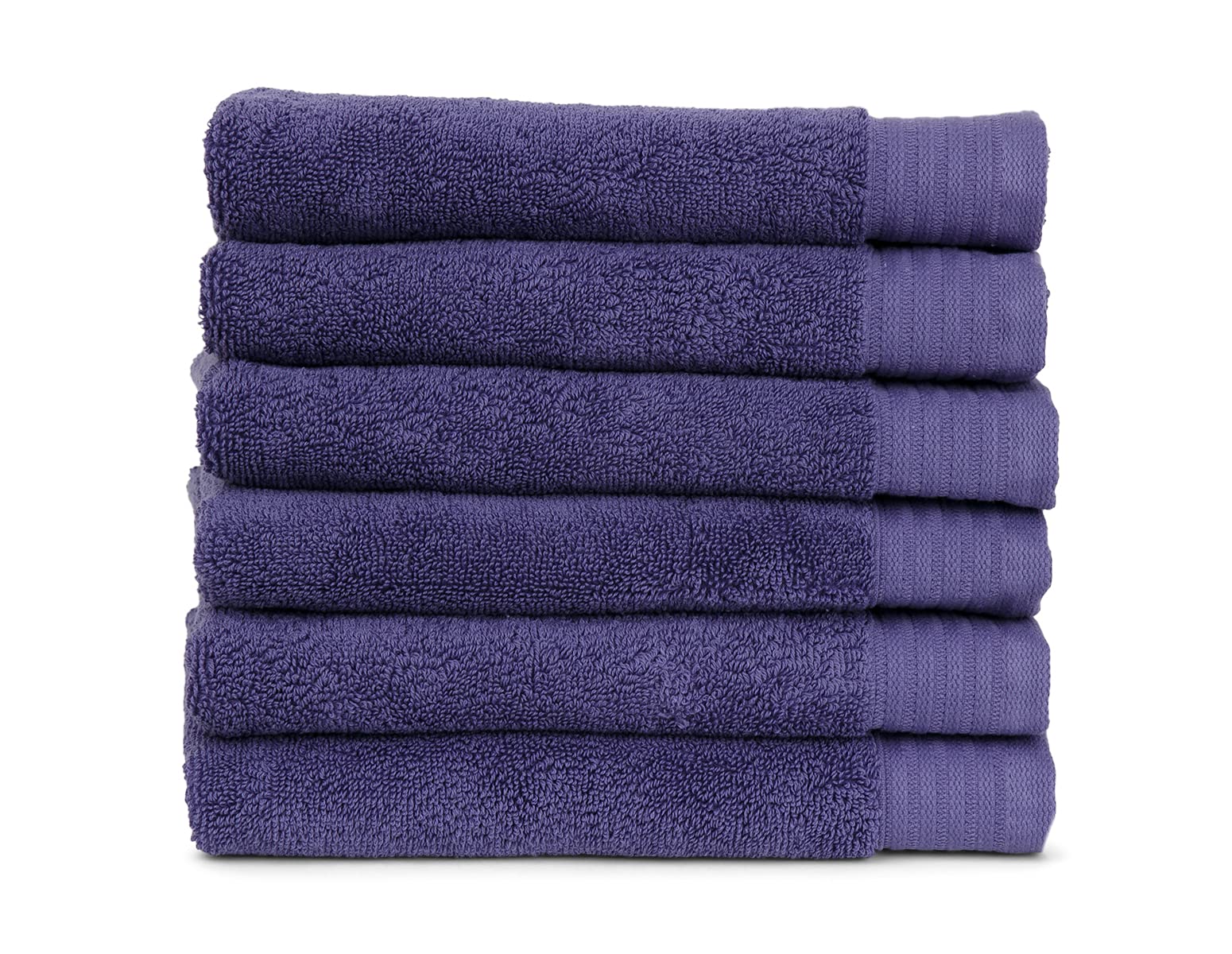 Luxury Bath Towels Set of 6 - 100% Turkish Cotton, Ultra Soft & Highly Absorbent Hand Towels in Twilight Purple | Perfect for Spa, Bathroom & Guest Use