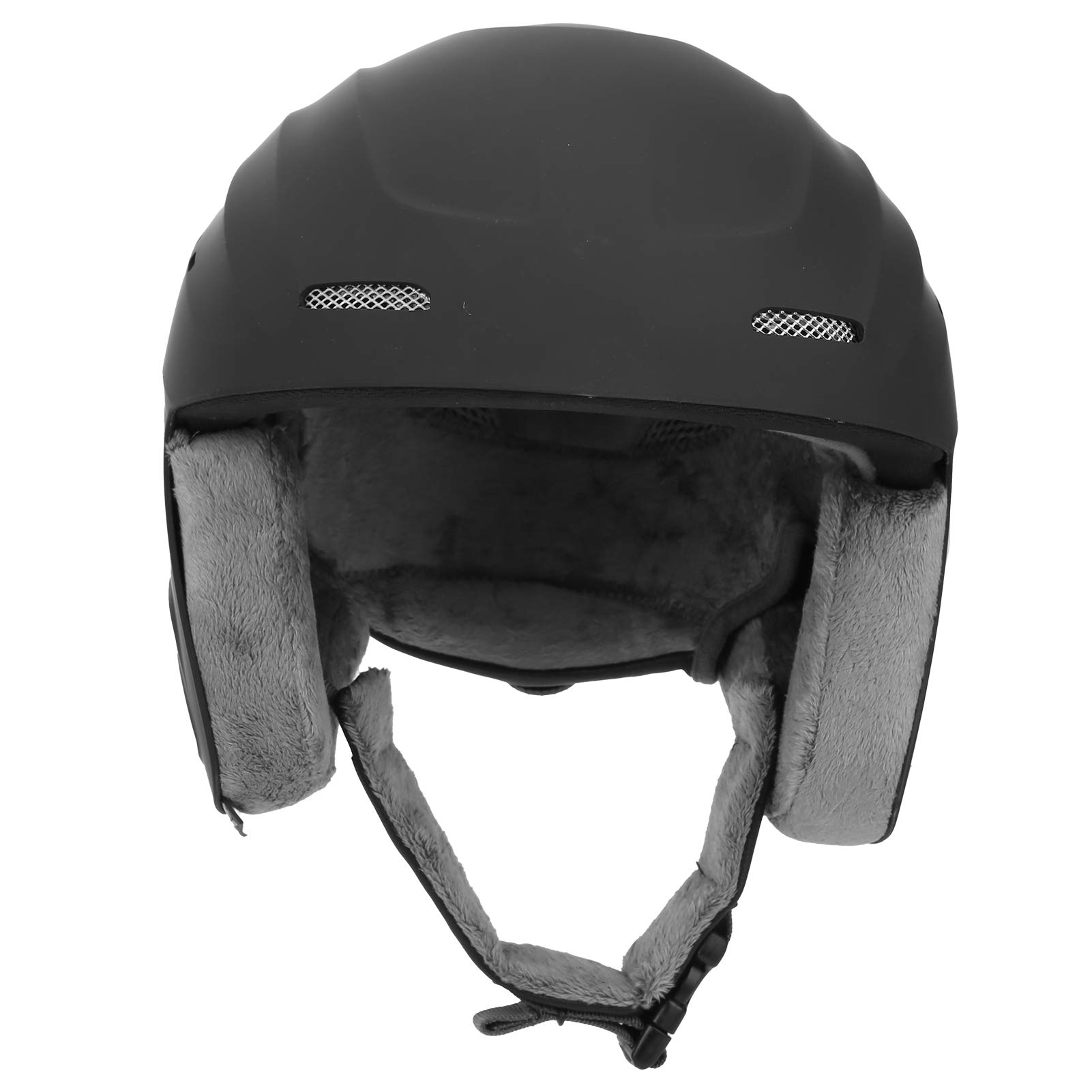 Jiawu Ski Helmet for Adults - Black Snowboard & Ice Skating Helmet with Removable Ear Muffs - Unisex Winter Sports Safety Gear for Men & Women - Perfect for Skiing, Snowboarding & Ice Skating