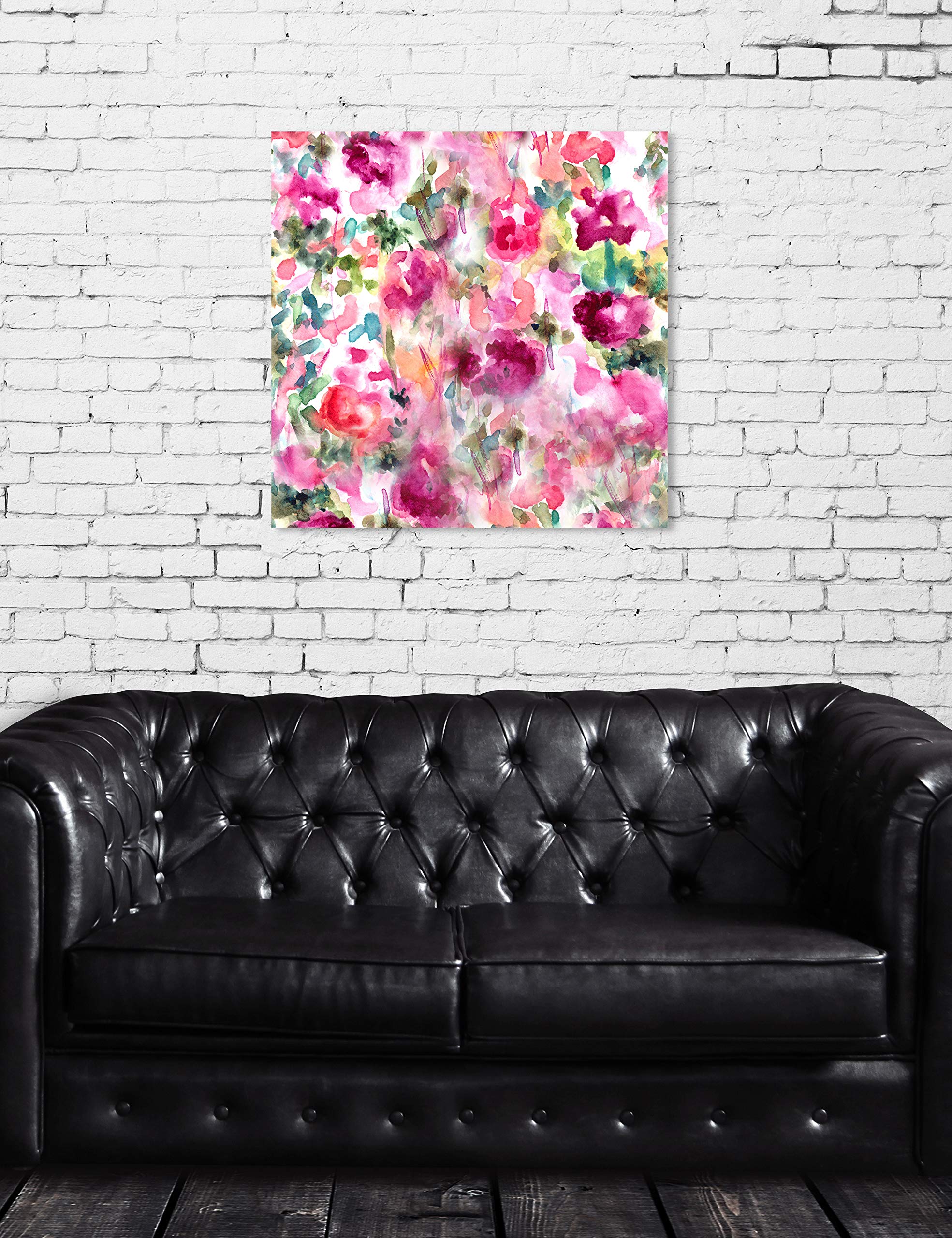 Oliver Gal Artist Co. Floral Wall Art Canvas Print - 30x30 Inch Pink & Green Home Decor - Perfect for Living Room, Bedroom & Office Decoration
