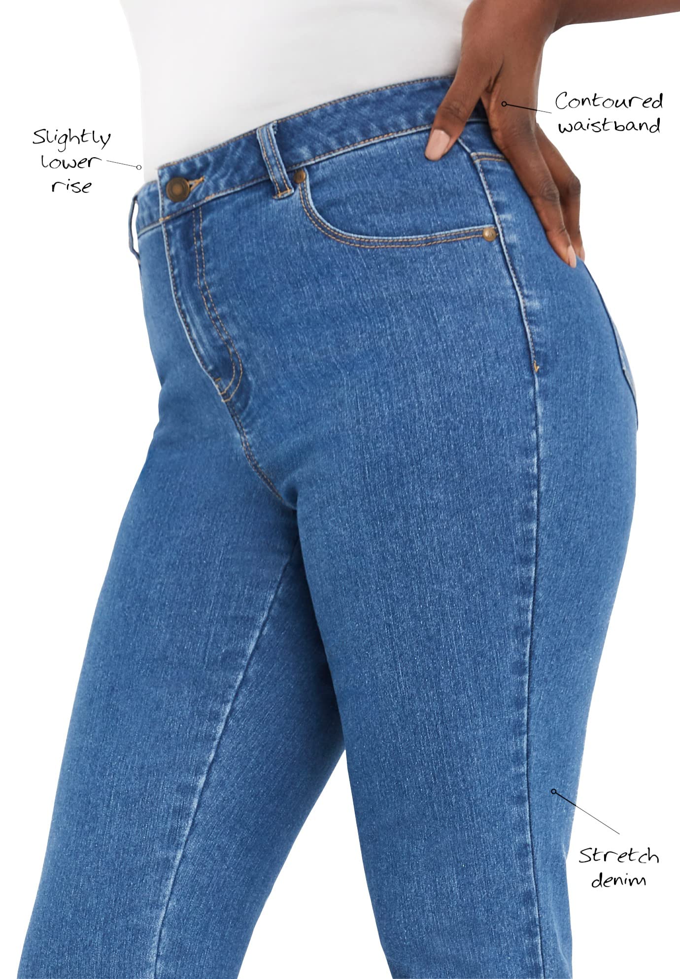 Jessica London Women's Plus Size True Fit Stretch Denim Wide Leg Jeans - Comfortable & Flattering High Waist Bootcut Pants for Curvy Women | Perfect for Work, Casual Outings & Everyday Wear