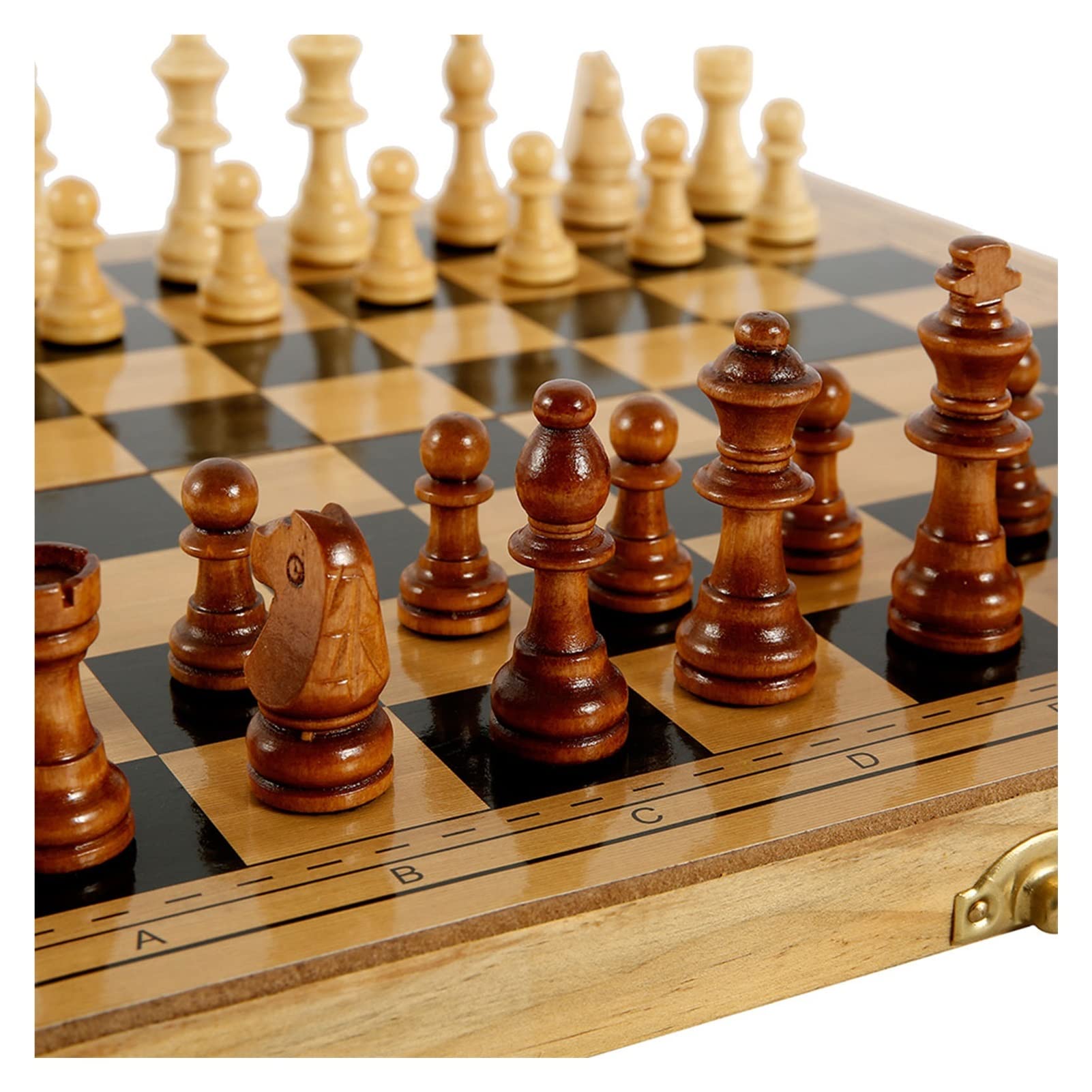 Premium Magnetic Wooden Chess Set - Foldable Travel Chess Board with Storage Slots | Handcrafted 39x39x2.5cm Chess Game for Adults & Kids | Perfect for Home, Office, Travel and Family Game Nights