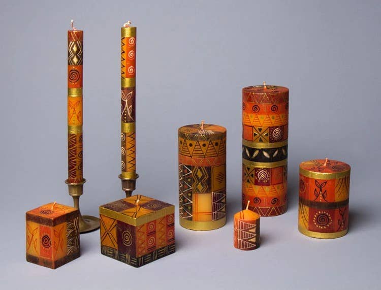 Premium Safari Gold Cube Candles 3x3x3 Inch - Long Lasting 45 Hour Burn Time - Elegant Home Decor for Weddings, Parties & Relaxation