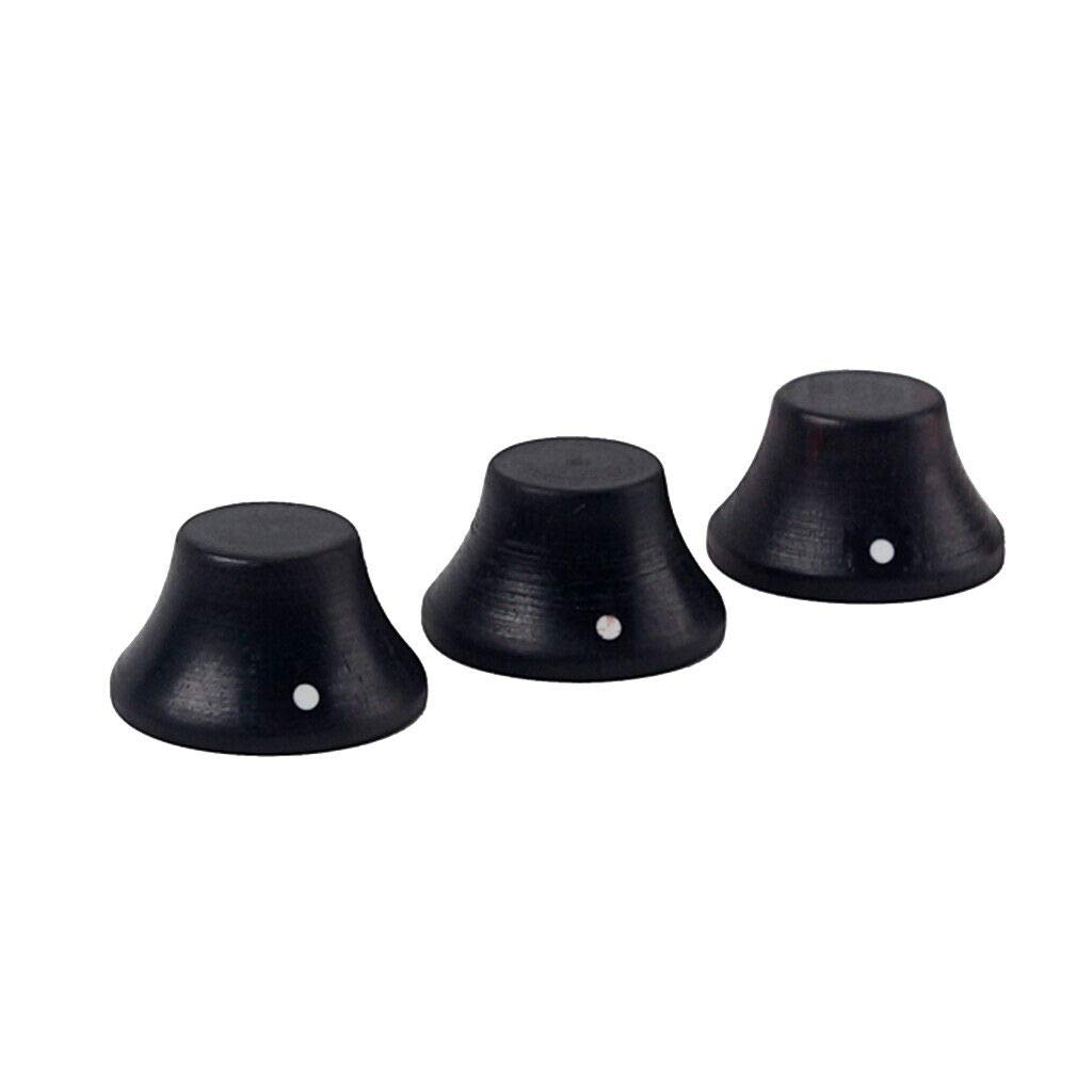 3X Guitar Control Knobs - Zebra, Ebony & Maple Wood Volume Knobs for Electric Guitar - Perfect for DIY Guitar Repair, Upgrade & Customization