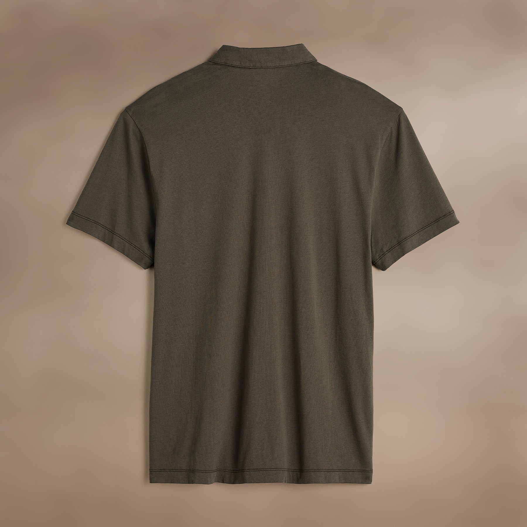 Brushed Lotus Polo Shirt for Men - Soft Cotton Army Green Casual Top for Work & Outdoor Activities