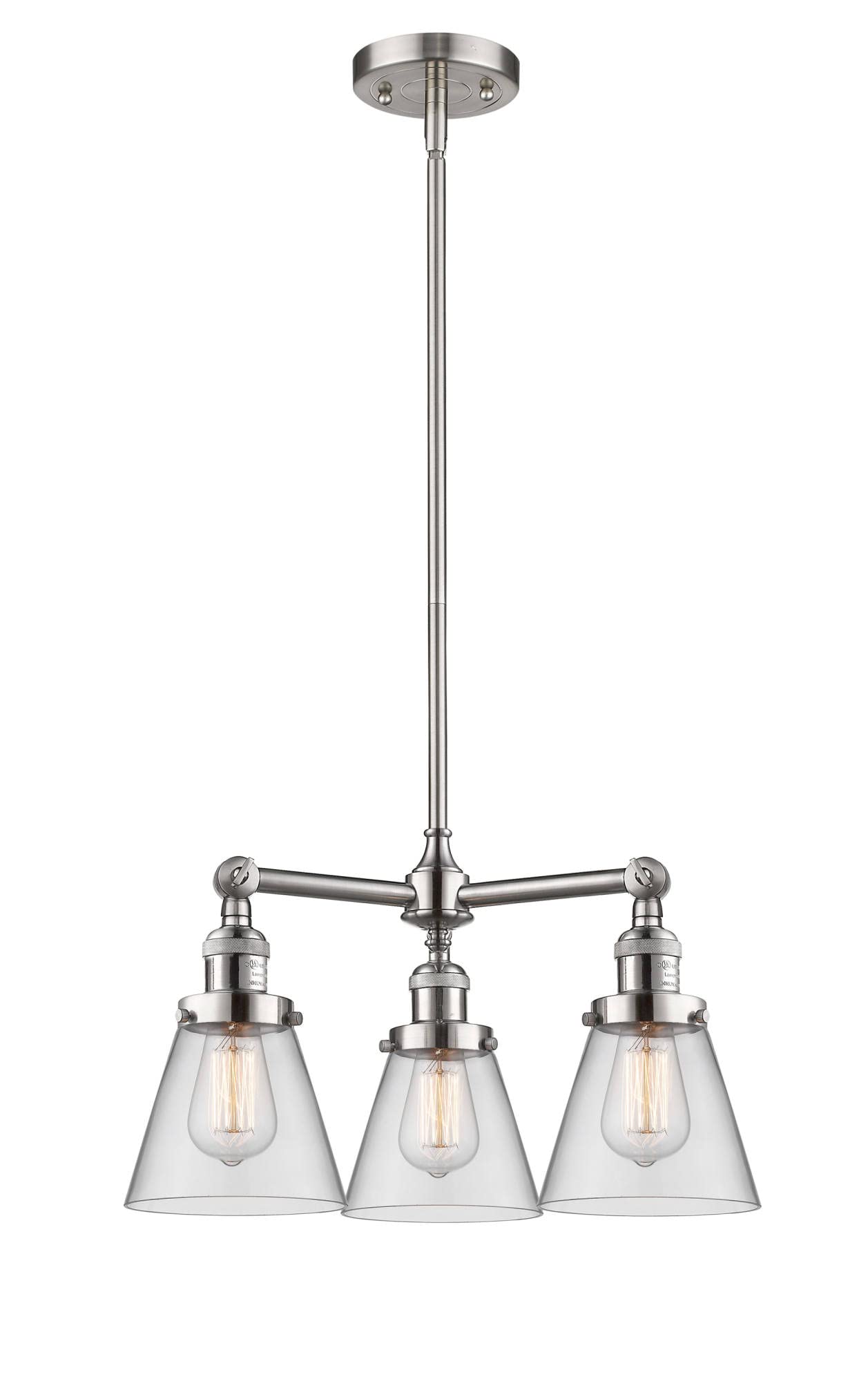 Innovations 207-PC-G64 3-Light Modern Chandelier in Polished Chrome - Perfect for Dining Room, Bedroom or Living Room Lighting