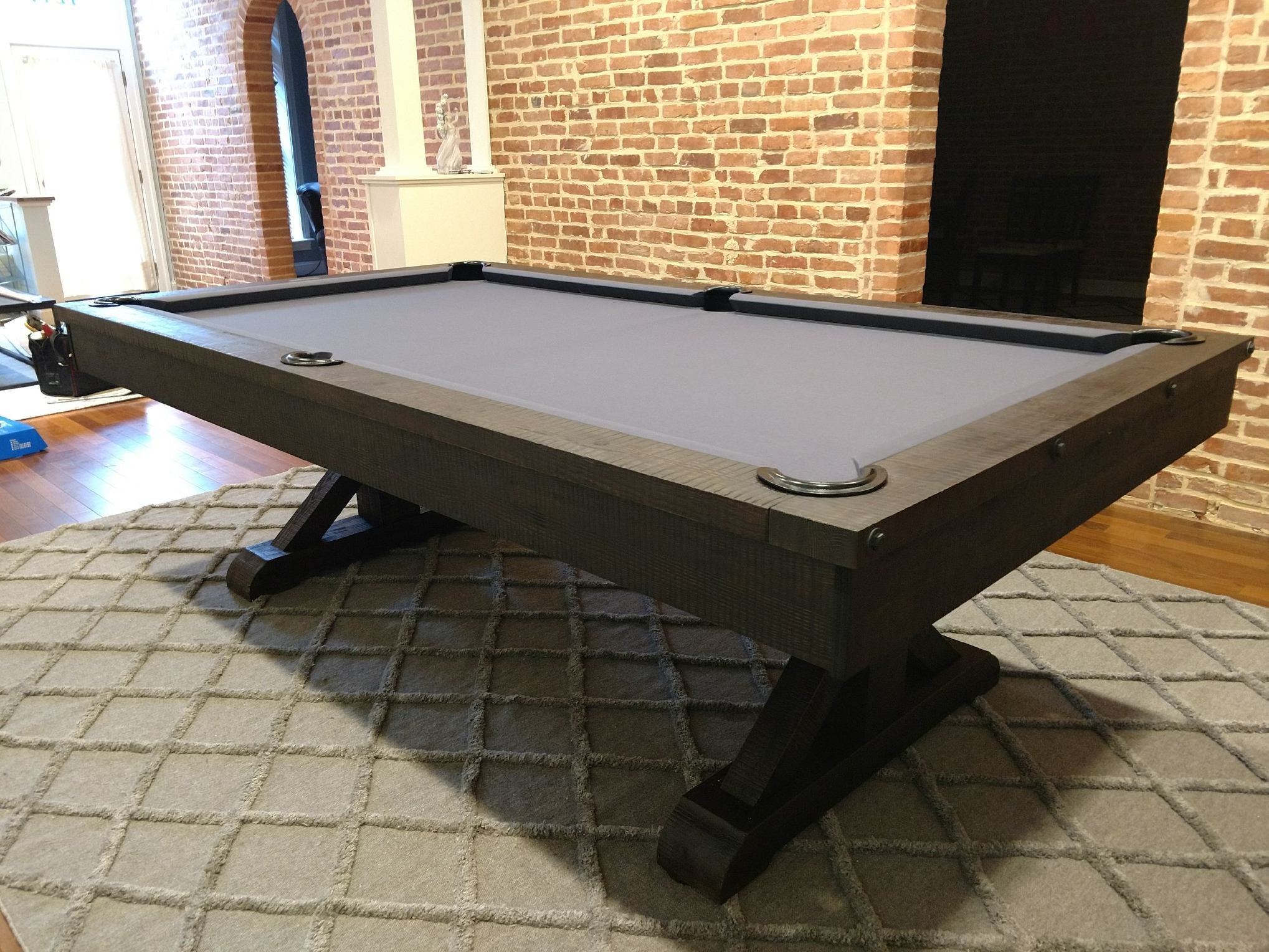 Otis Pool Table - Premium 8-Foot Billiard Table for Home Game Room, Durable Slate Bed with Leather Pockets - Perfect for Family Fun & Entertainment