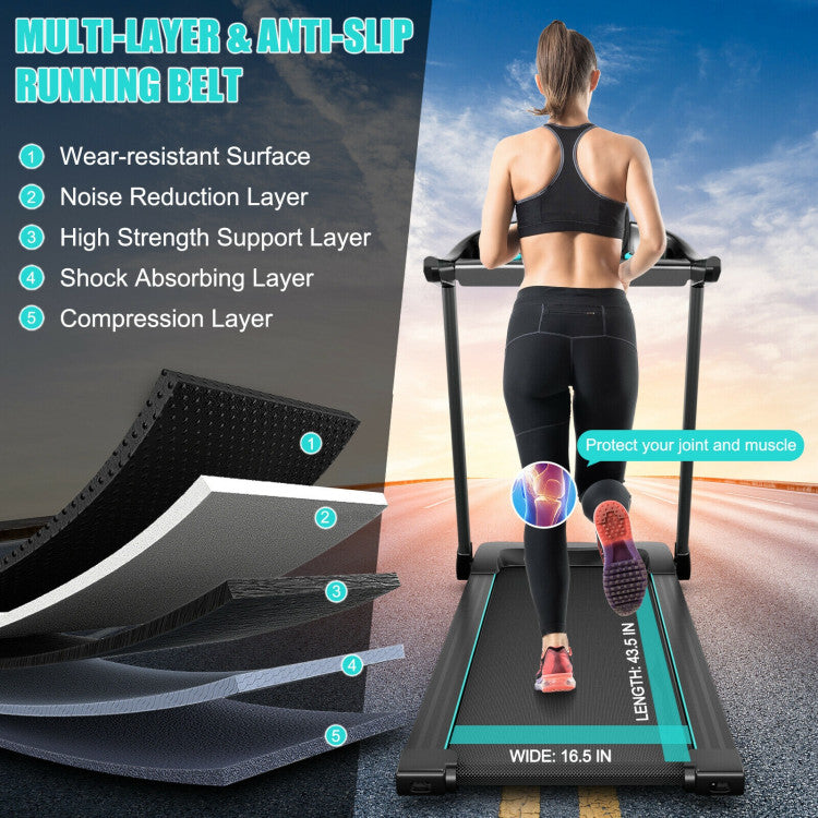 Costway 2.25HP Electric Treadmill with LED Display, Pulse Sensor & APP Control - Foldable Home Gym Equipment for Running, Walking & Cardio Workouts