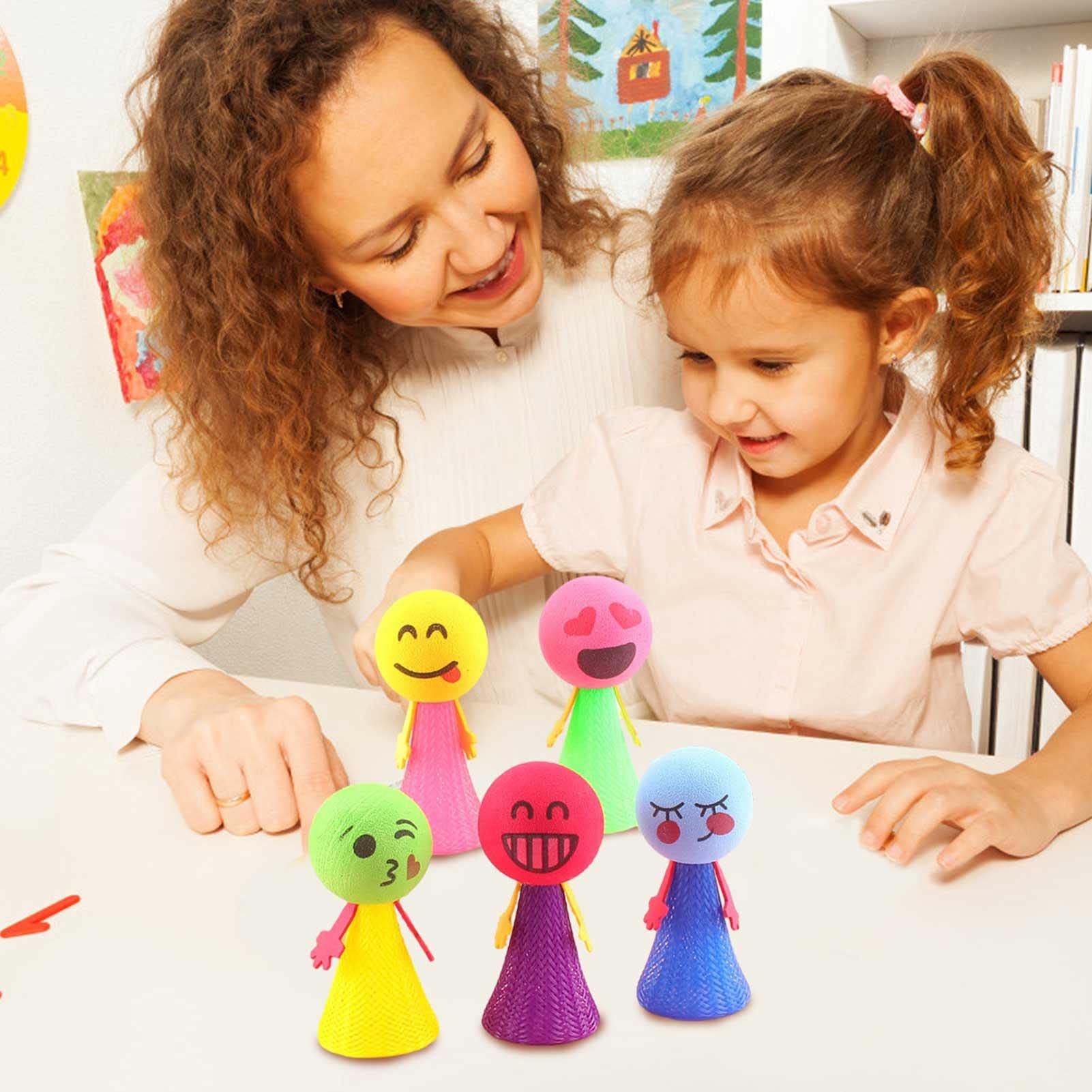 Bouncing Dancing Toy Doll - Jumping Stress Relief Toy for Kids & Adults, Fun Cartoon Decompression Doll, Random Color (5-Pack) - Perfect for Office Desk, Party Favors & Anxiety Relief