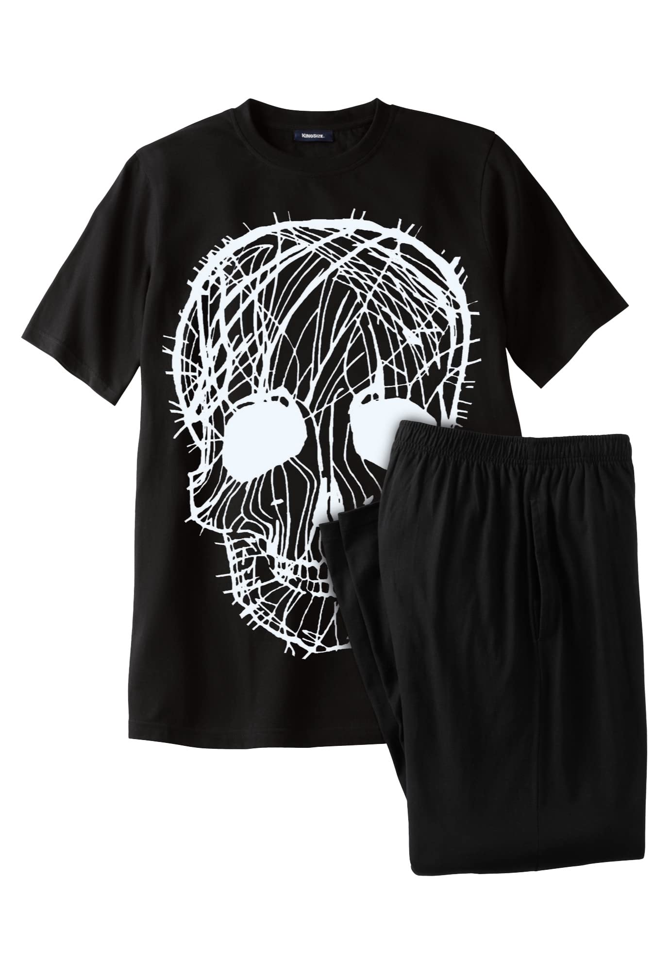 KingSize Men's Big & Tall Lightweight Cotton Novelty Pajama Set - Comfortable Sleepwear for Lounge & Relaxation at Home