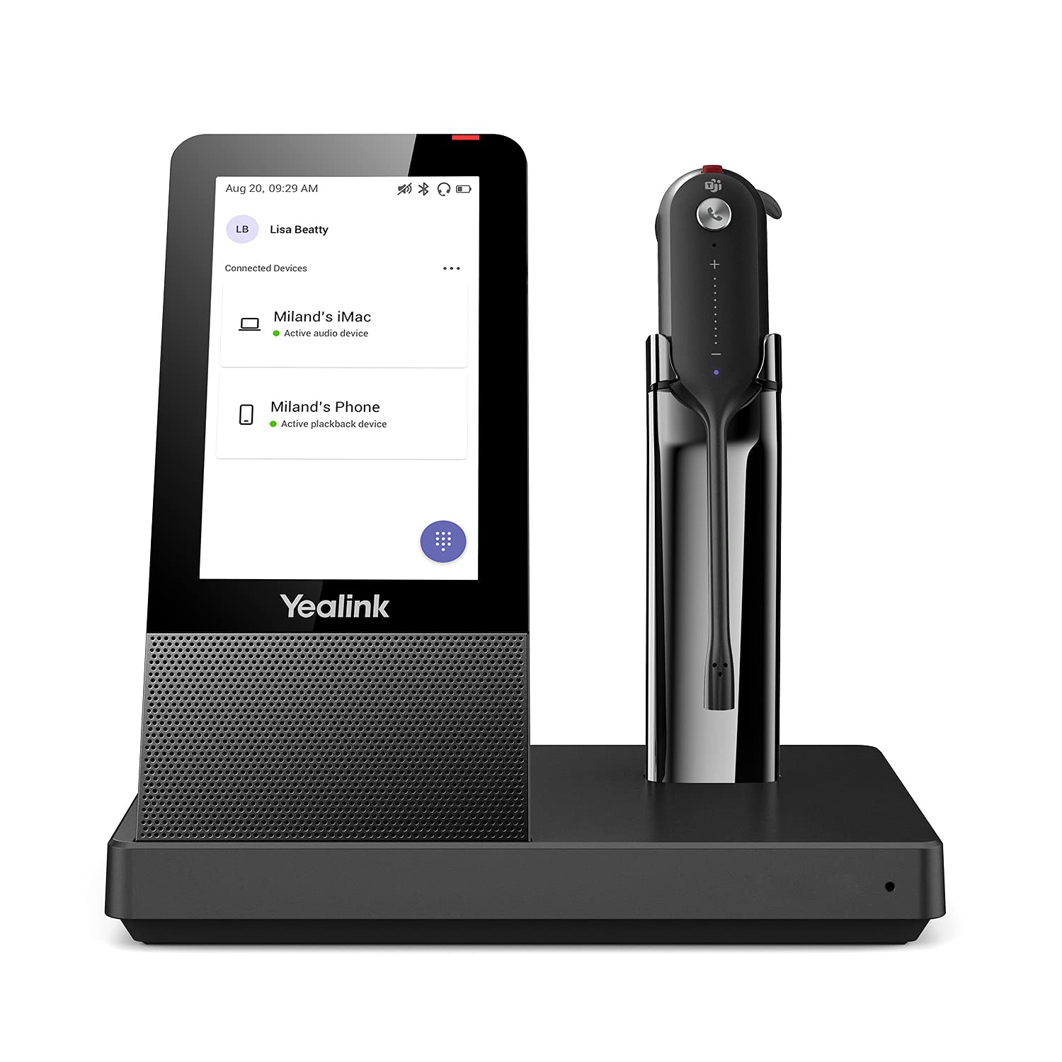 Yealink WH67 Wireless Bluetooth Headset with Noise-Canceling Mic - DECT Headset for PC, Laptop, Office & VoIP Calls | Microsoft Teams Certified | Perfect for Remote Work, Video Conferencing & Call Centers
