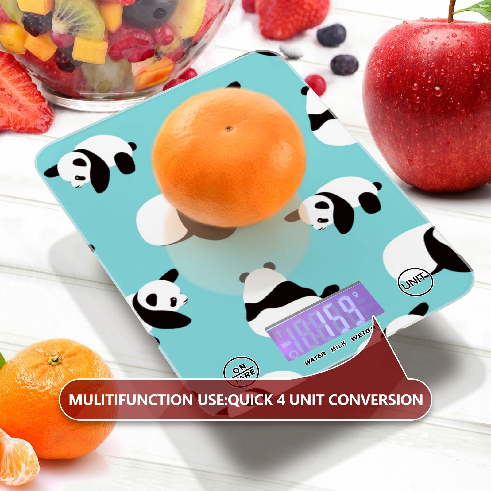 Waterproof Digital Kitchen Scale with Cute Cartoon Panda Design - Precise Food Scale in Ounces & Grams for Weight Loss, Baking, Cooking | Perfect for Home Kitchen, Meal Prep, and Portion Control