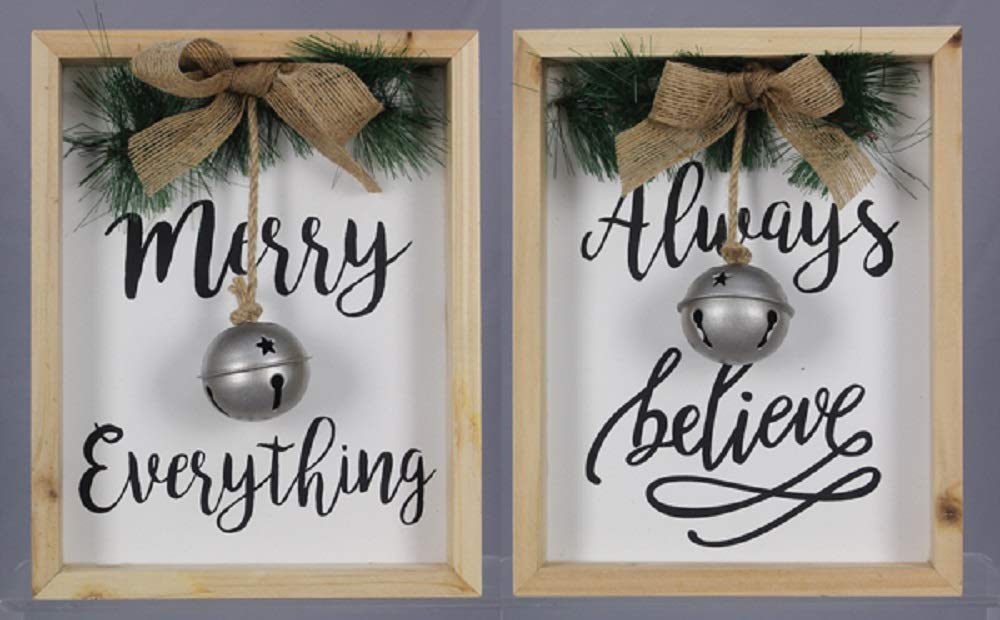 Young's Wooden Framed Christmas Wall Decor Box - Holiday Home Decoration for Living Room, Bedroom & Office - Perfect for Gifts, Stocking Stuffers & Festive Season Decor