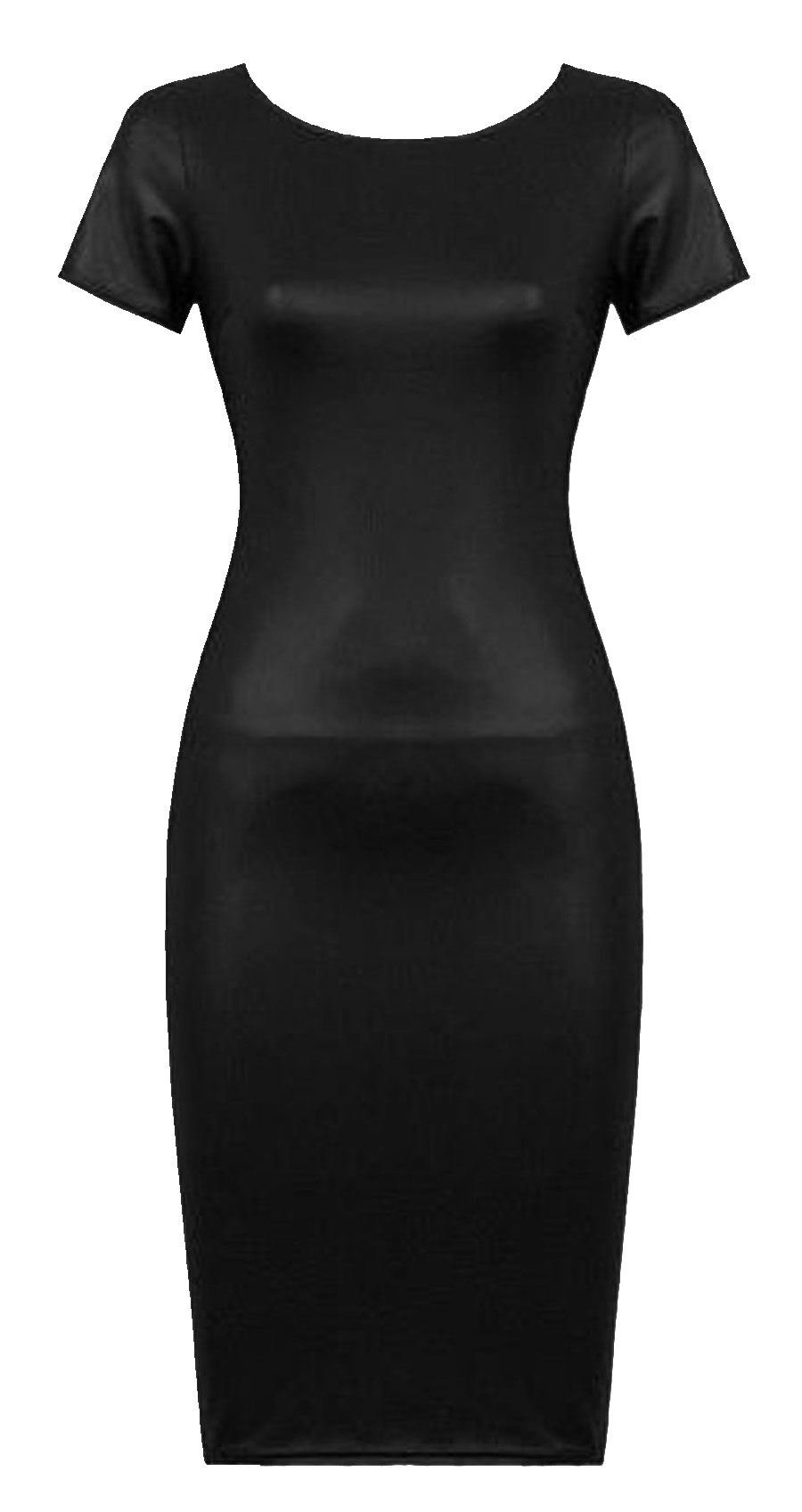 Women's Wet Look Shiny Bodycon Midi Dress - Cap Sleeve PVC Leather Party Dress (US Sizes 4-22) | Perfect for Night Out, Club Wear & Special Occasions