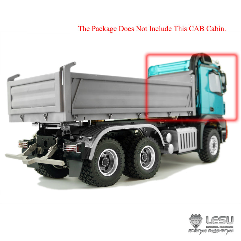 BEST SELLING LESU RC 1/14 Scale 3348 3-Axle 6X6 Remote Control Dump Truck with Motor & Servo - No Cabin DIY Upgrade Kit for RC Trucks | Perfect for Construction Site Play, Off-Road Adventures & RC Hobby Enthusiasts