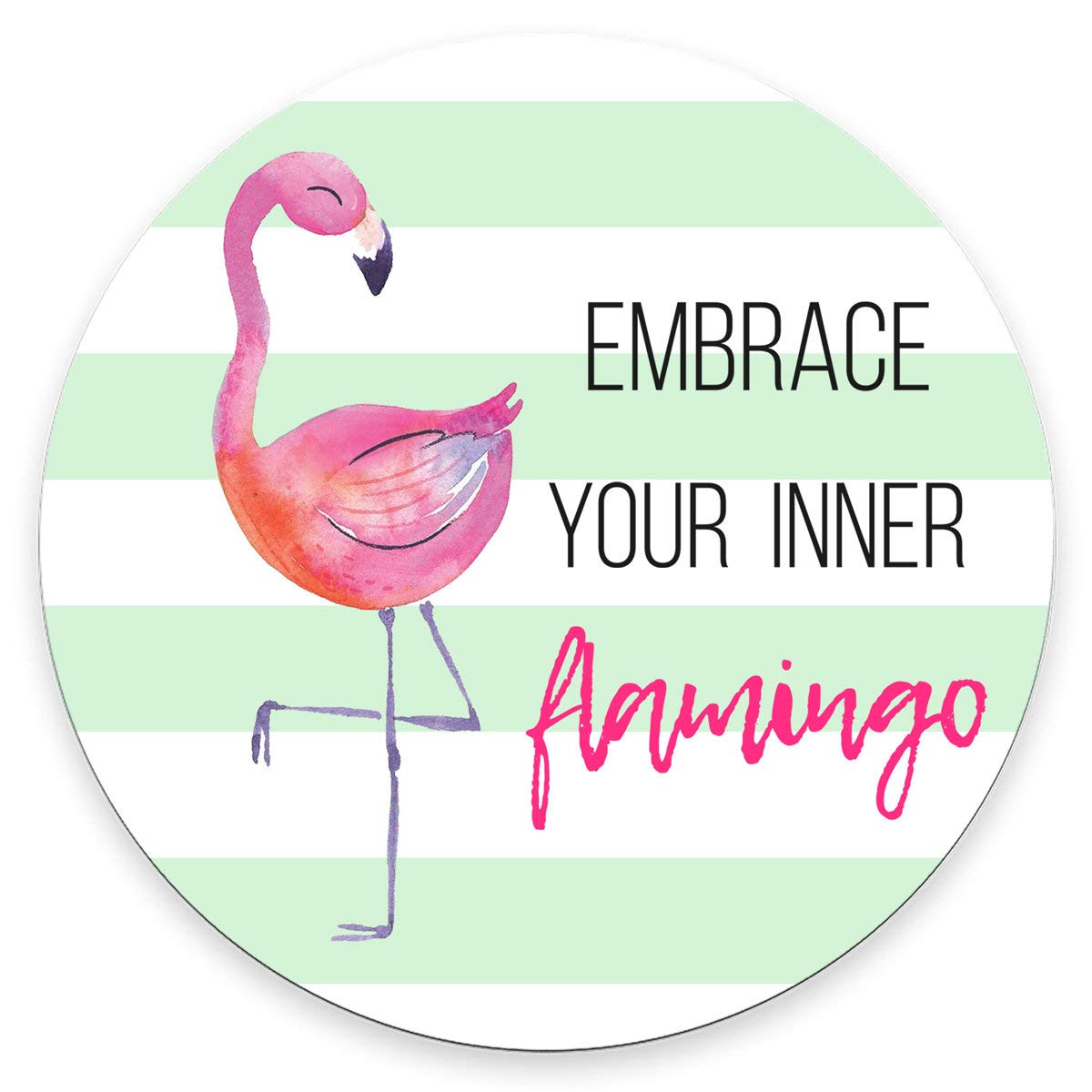 Flamingo Mouse Pad - Inspirational Round Desk Accessory - Perfect Birthday Gift for Office & Home Use - Cute Flamingo Design for Computer Lovers