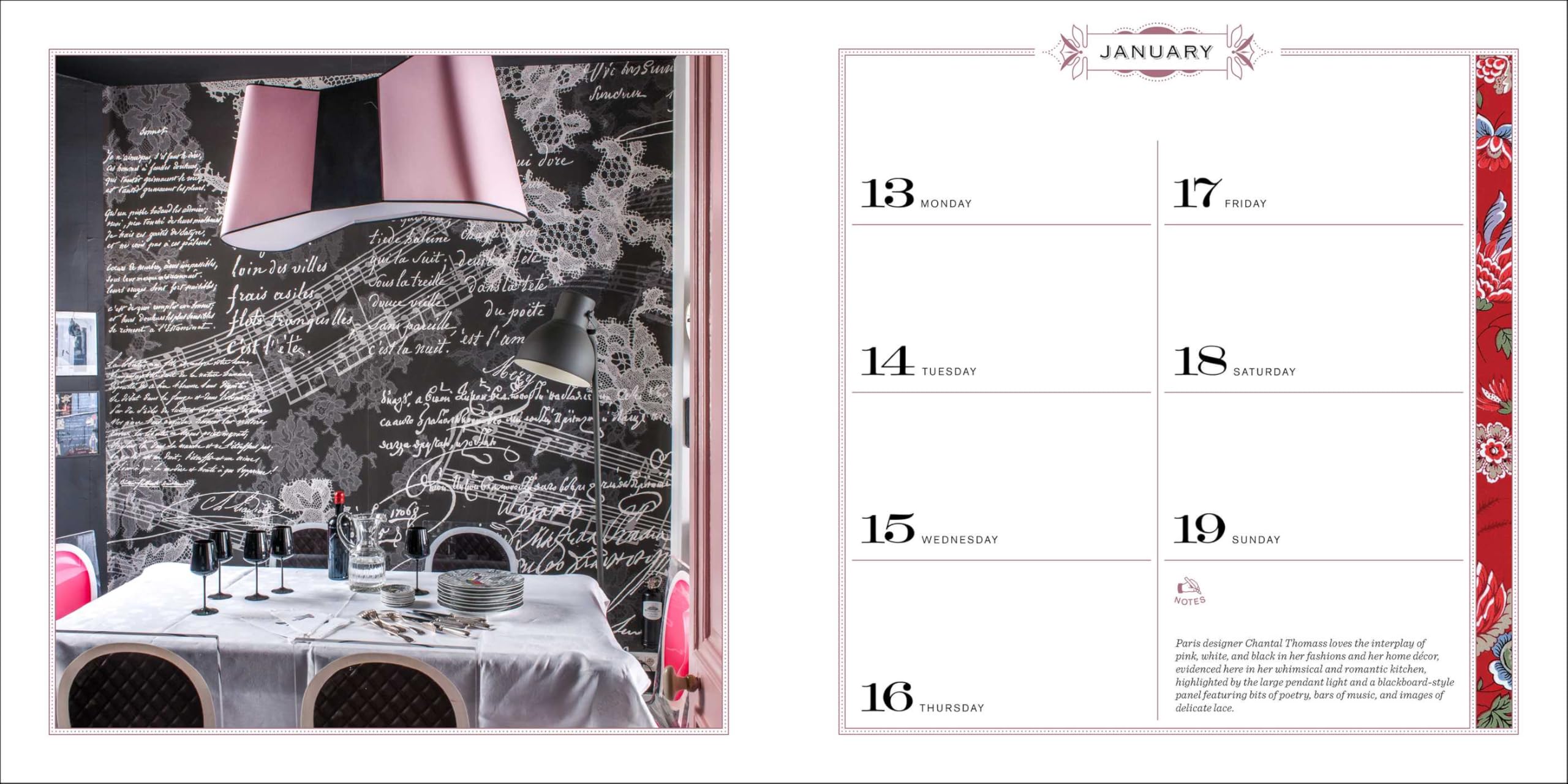 French Country Diary 2025 Engagement Calendar - Floral Weekly/Monthly Planner with Inspirational Quotes - Perfect for Home Office, Gift Giving & Personal Organization