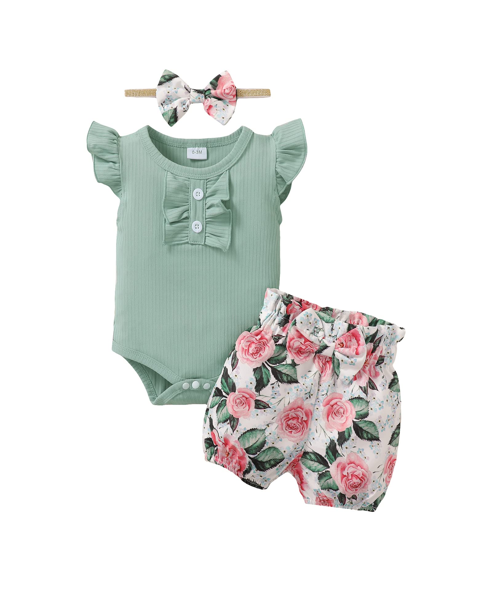 Baby Girl Clothes Outfits - Newborn Dresses, Infant Rompers & Jumpsuits with Headband & Suspender Set for Summer & Fall - Perfect for Photoshoots, Parties & Daily Wear