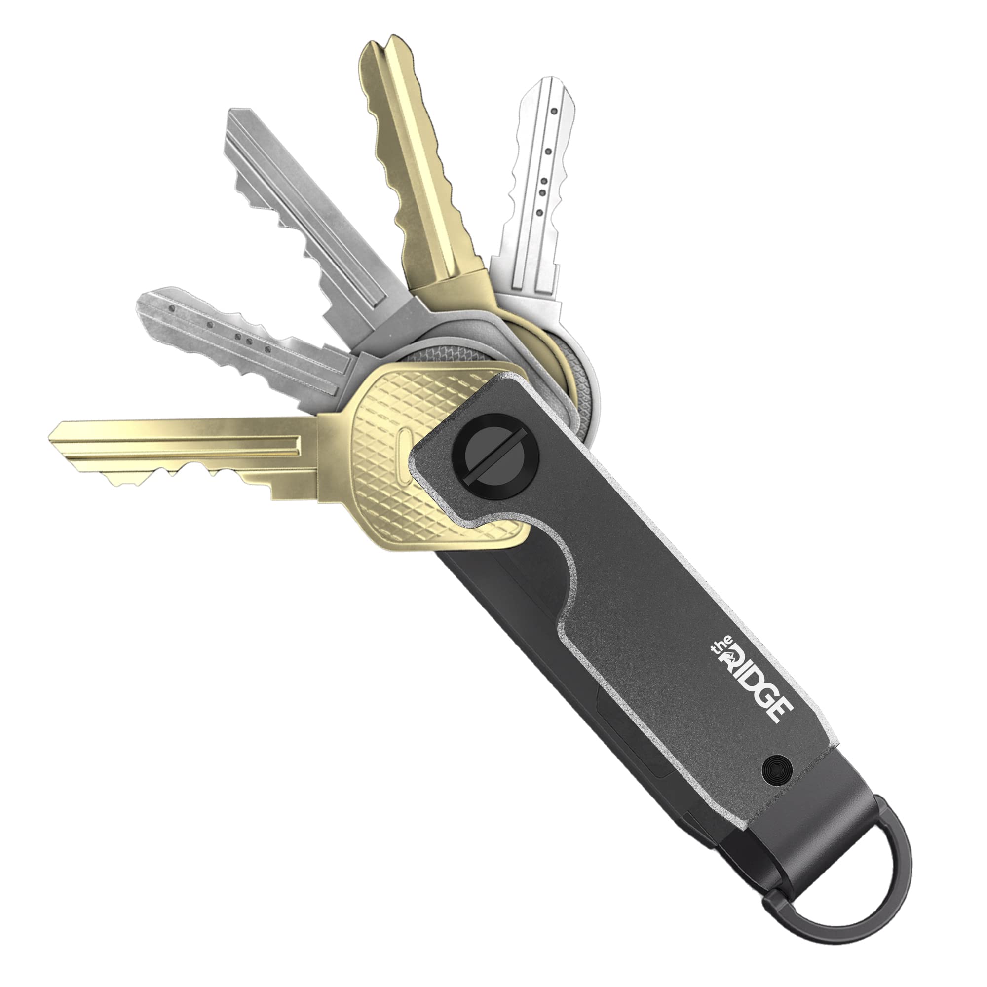The Ridge Key Organizer - Slim Aluminum Key Holder for 2-6 Keys | Minimalist & Secure Keychain | Gunmetal Finish | Perfect for Home, Office & Travel Accessories