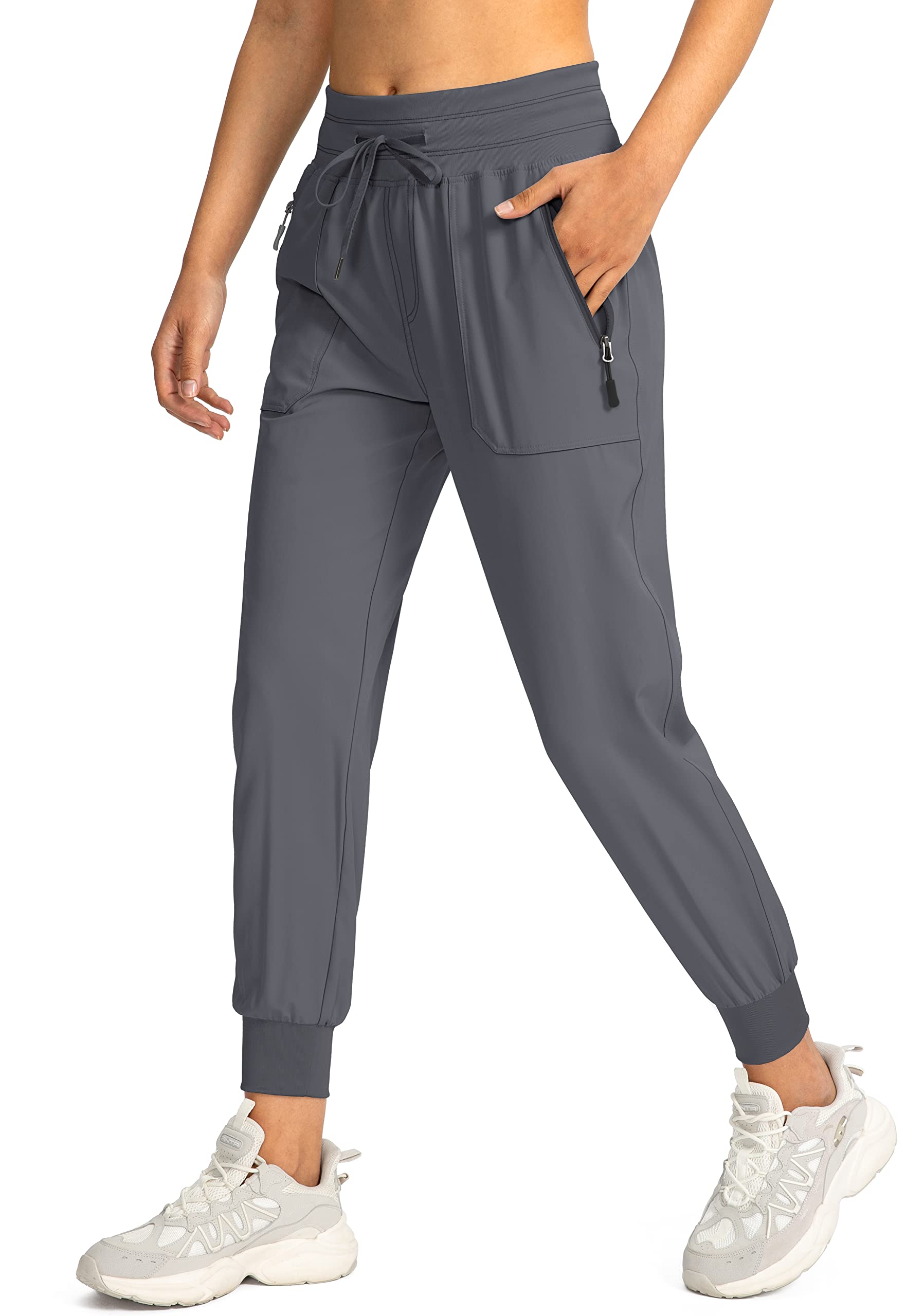 Soothfeel Women's Lightweight Quick Dry Jogger Pants with Zipper Pockets - Athletic Workout Running Yoga Lounge Track Pants for Women - Perfect for Gym, Travel & Casual Wear