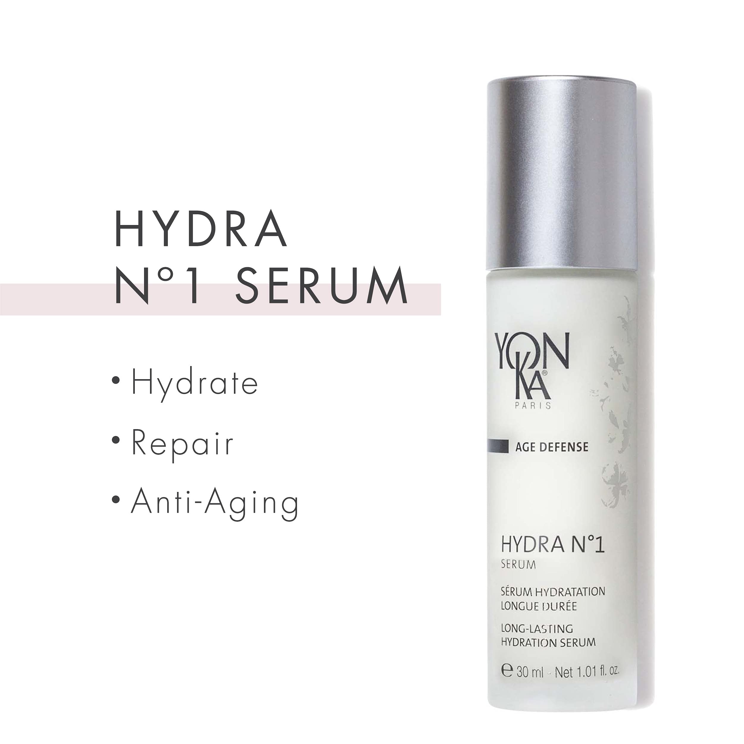 Yon-Ka Hydra No.1 Cream & Serum Set - Anti-Aging Face Moisturizer with Hyaluronic Acid & Aloe Vera - Intense Hydration for Dry & Mature Skin - Paraben-Free Skincare (50ml Cream + 30ml Serum) | Perfect for Nighttime Routine & Daily Hydration Boost