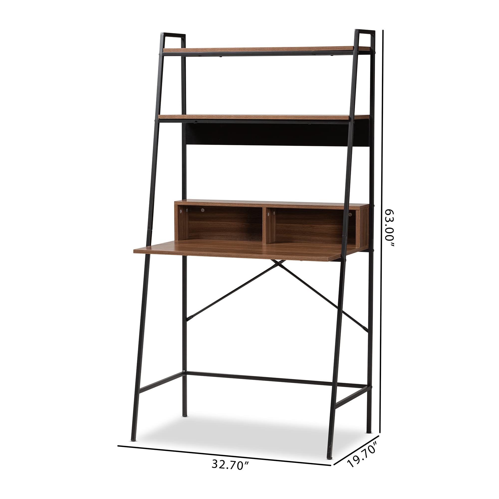Baxton Studio Walnut Brown Desk for Home Office