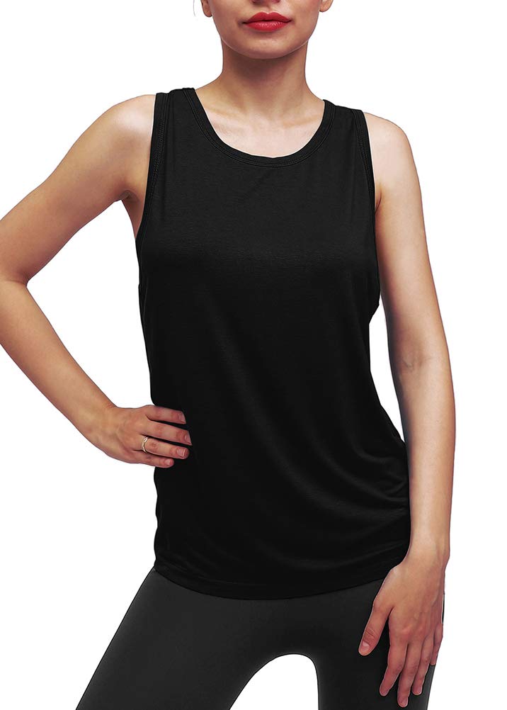 Women's Open Back Yoga Tops - Adjustable Tie Back Workout Tank Shirts for Yoga, Gym & Running | Breathable Fitness Shirts for Women