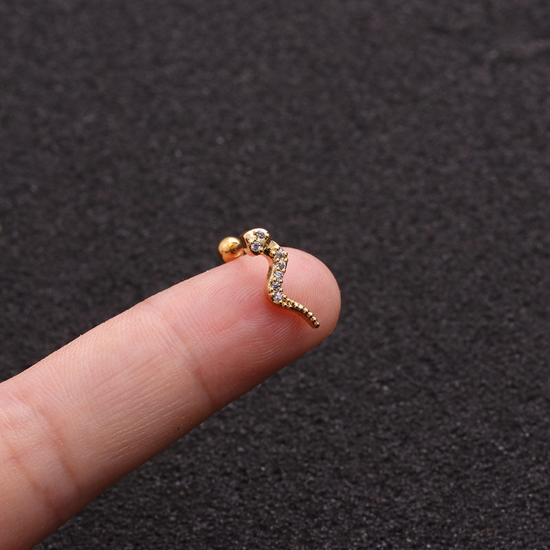 20G Cartilage Lizard Helix Conch Earrings - Hypoallergenic Stainless Steel Body Jewelry for Women | Perfect for Cartilage, Helix, Conch Piercings | Trendy Gift for Piercing Lovers