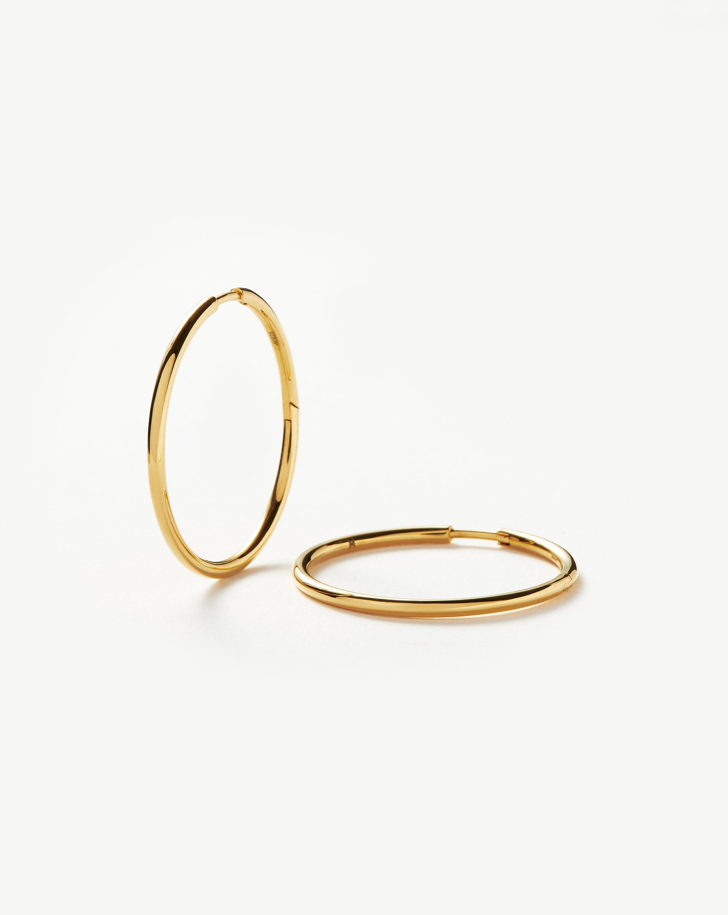 Classic Medium Hoop Earrings for Women - 18k Gold Vermeil Jewelry | Elegant Everyday Wear & Special Occasion Gift