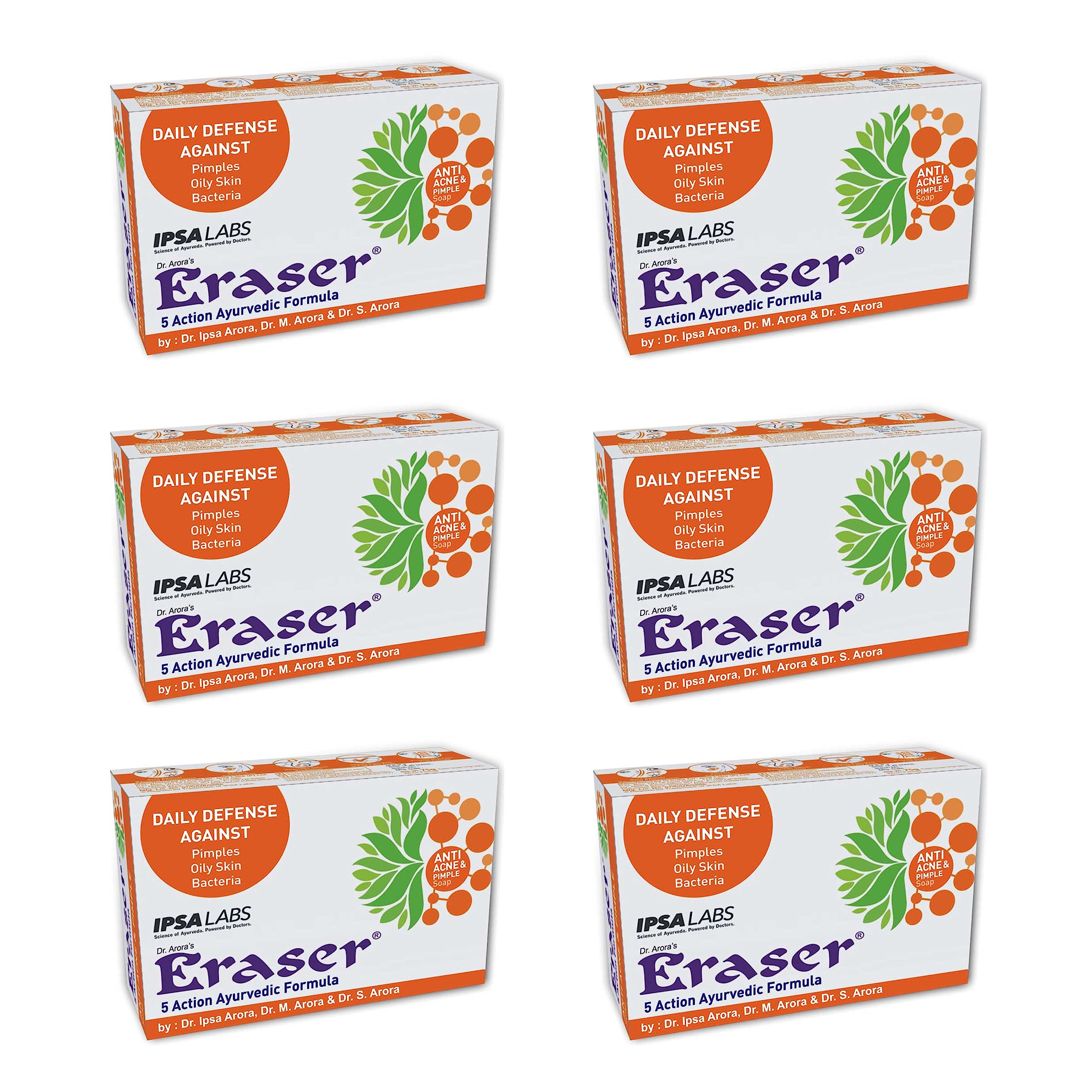 Best Acne Eraser Soap - 6 Pack for Clear Skin | Natural Pimple Treatment for Face & Body | Perfect for Teens & Adults with Oily or Sensitive Skin