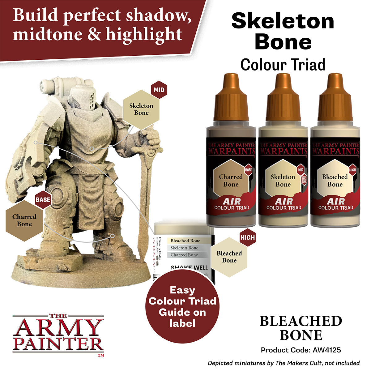 Warpaints Air: Bleached Bone - Premium Miniature Paint for Tabletop Gaming & Warhammer 40K Models - Perfect for Base Coating & Detailing