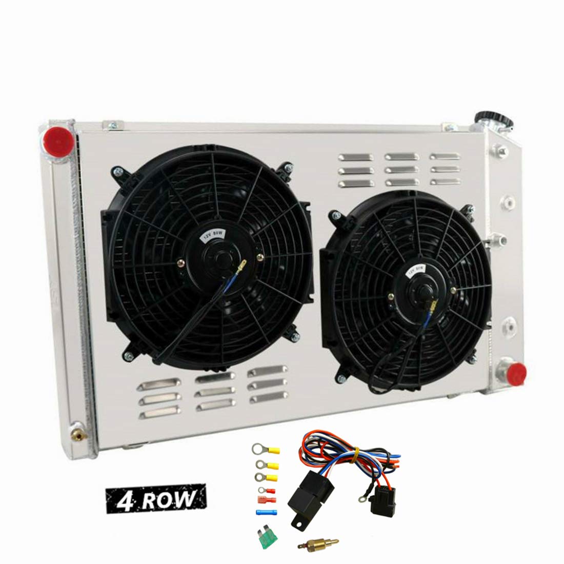 CoolingSky 62MM 4 Row Aluminum Radiator with Dual 12