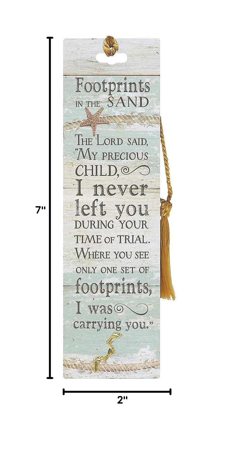 Footprints in The Sand Laminated Bookmark with Pin - 2