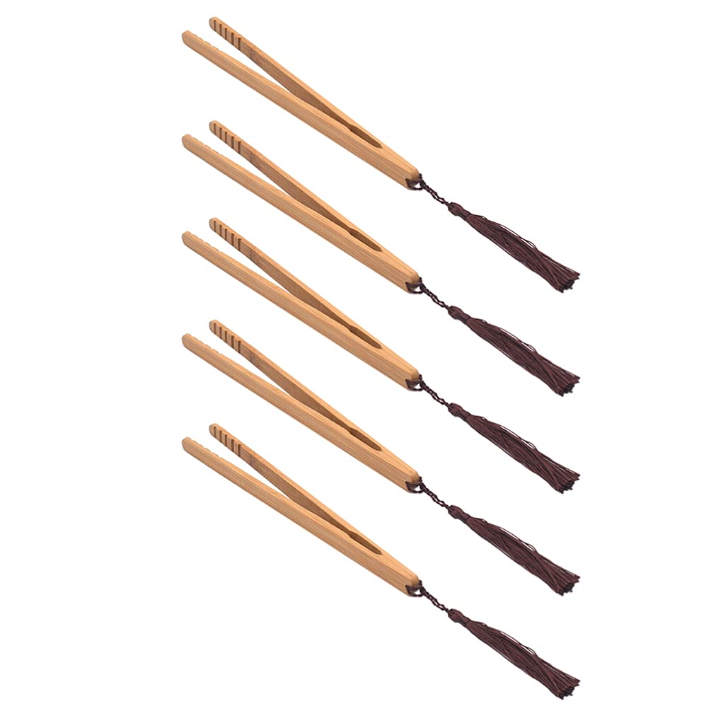 5Pcs Wooden Tea Clips - Natural Teacup Clips for Tea Brewing, Cooking & Food Serving - Perfect for Tea Ceremonies, Kitchen & Dining Use